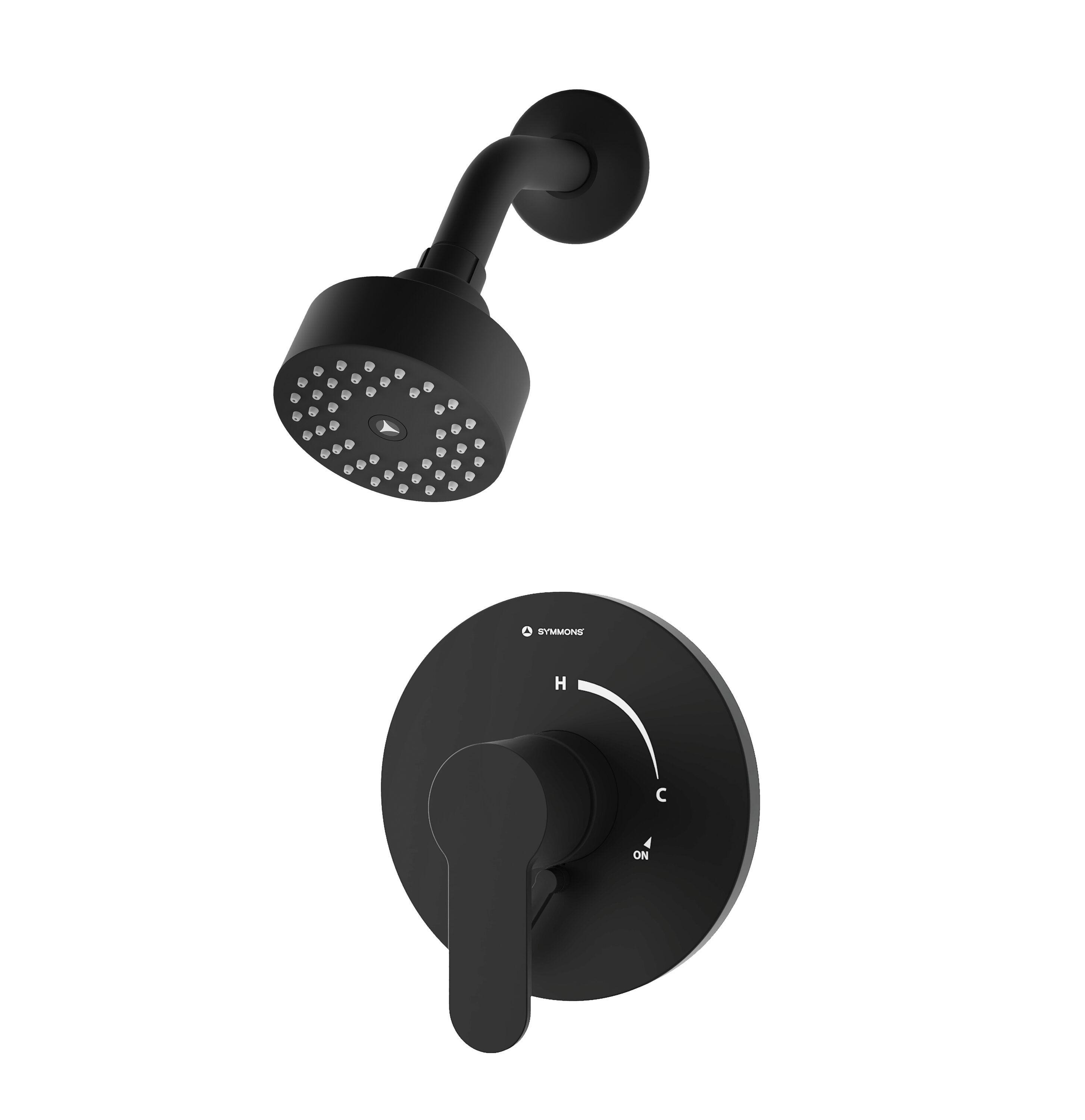 Symmons S6791MB15TRM Identity Matte Black 1-handle Single function 3.94-in Round Shower Faucet