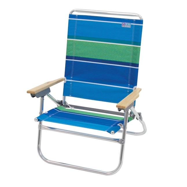 RIO Brands Polyester Blue Folding Beach Chair (Adjustable and Carrying ...