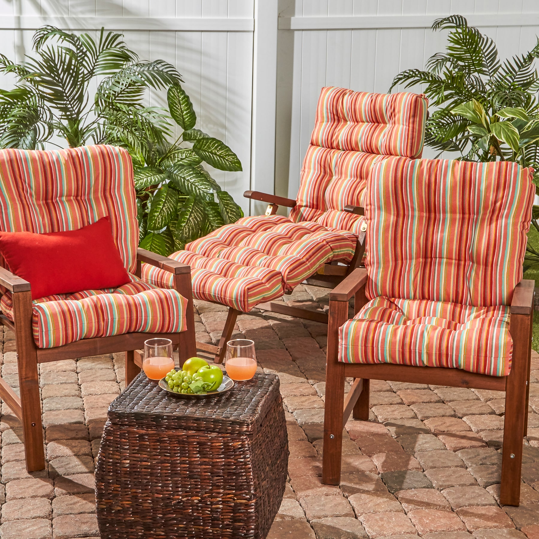 Greendale Home Fashions OC6815S2-WATERMELON Patio-Furniture-Cushions - View #6