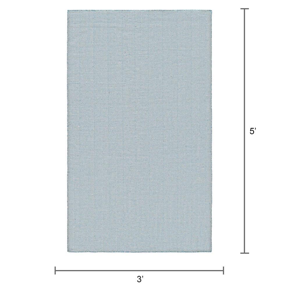 Cottages Denim Hand-Woven Reversible 3' x 5' Outdoor Rug
