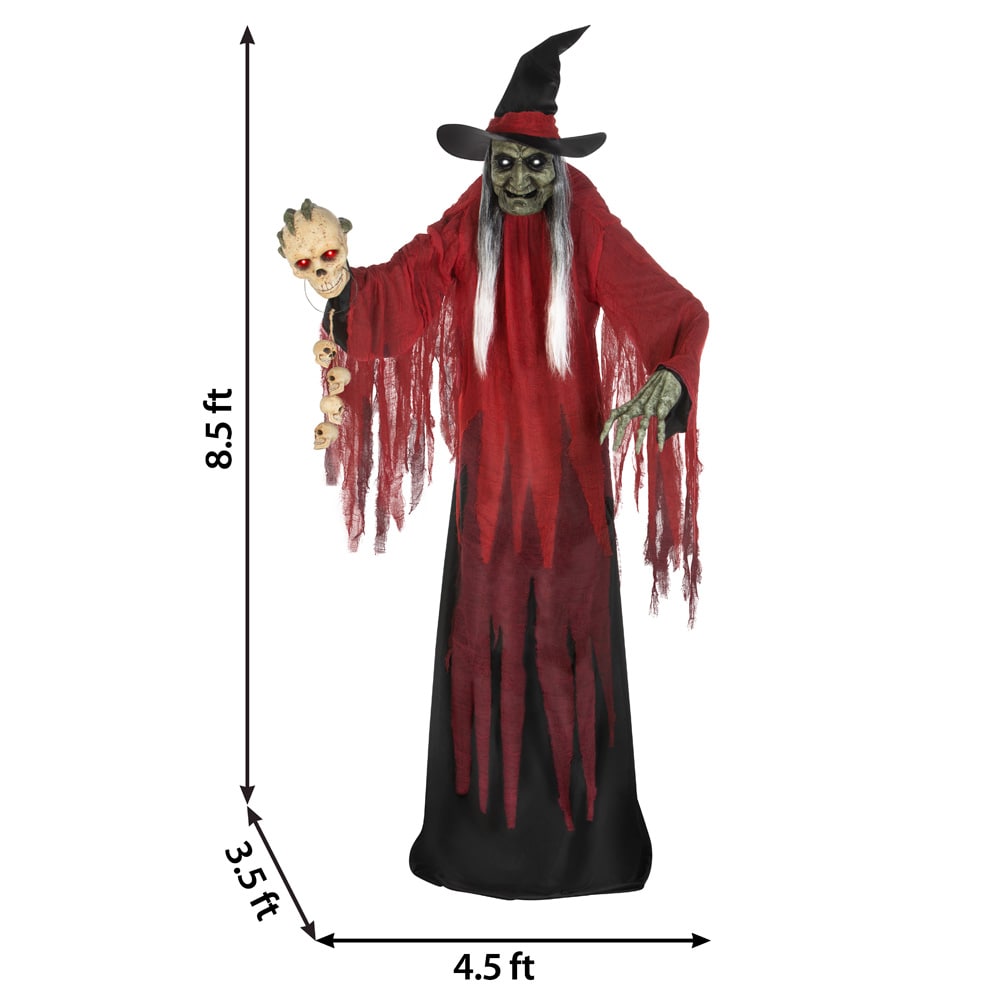 Haunted Living 8-ft Lighted Animatronic Witch with Skulls at Lowes.com