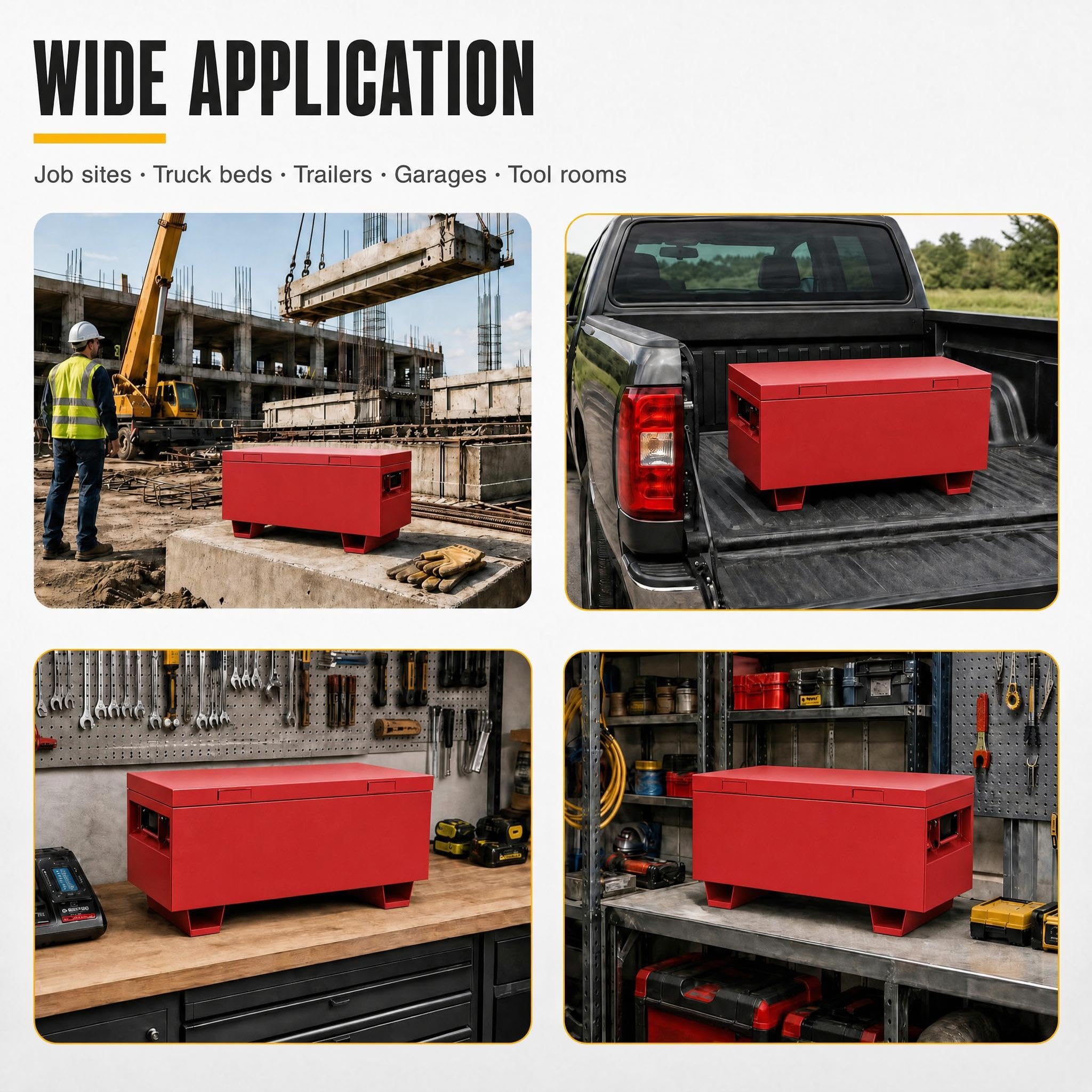 Garvee 36L x 16W x 18H Inch Truck Tool Box with Locks and Removable ...