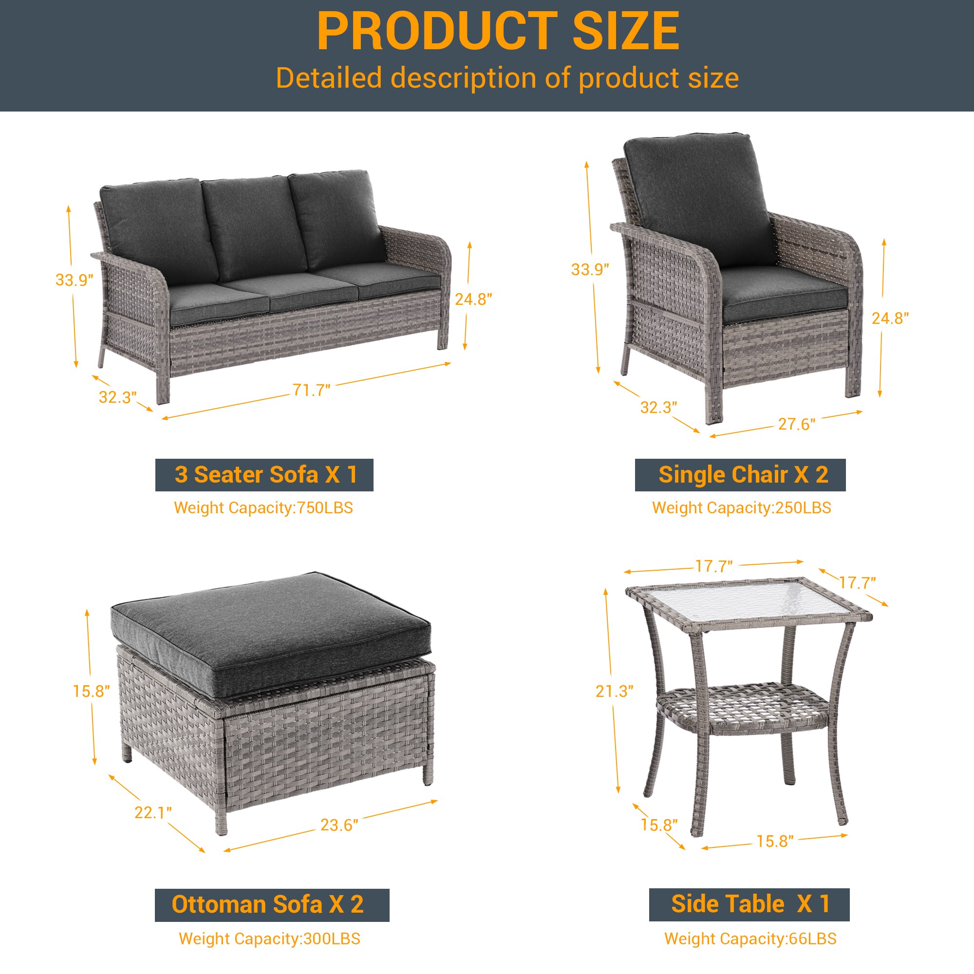 ACEGOSES LW-115BNY-T1 Patio-Conversation-Sets - View #3