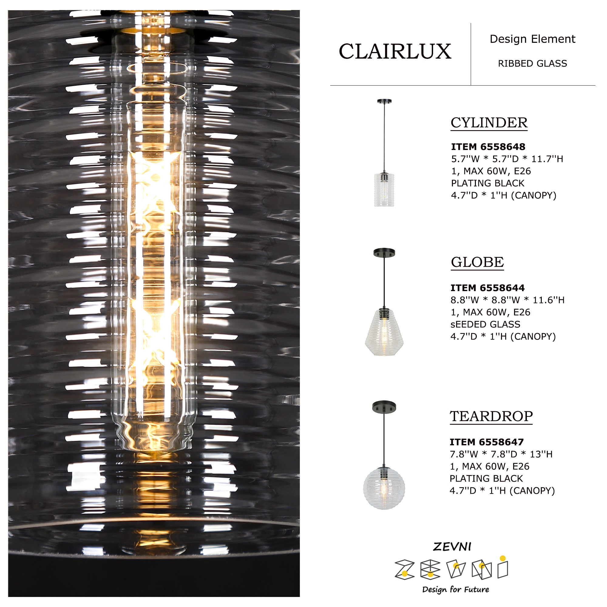 ZEVNI L3YZBZRAW5328SK9 Pendant-Lights - View #9