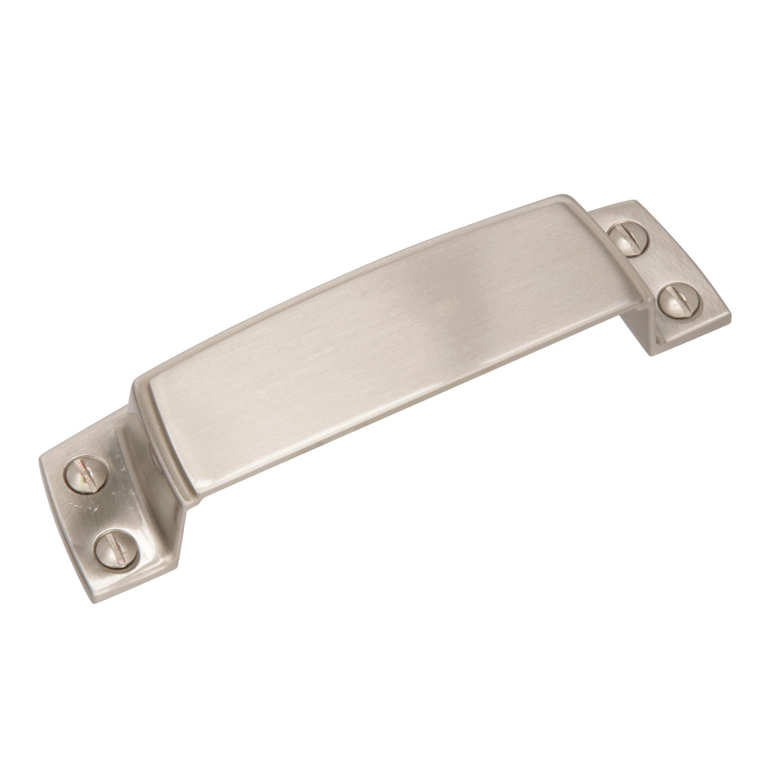 Amerock BP55318G10 Highland Ridge 3-1/2-in , 89mm Center to Center Satin Nickel Rectangular Cup