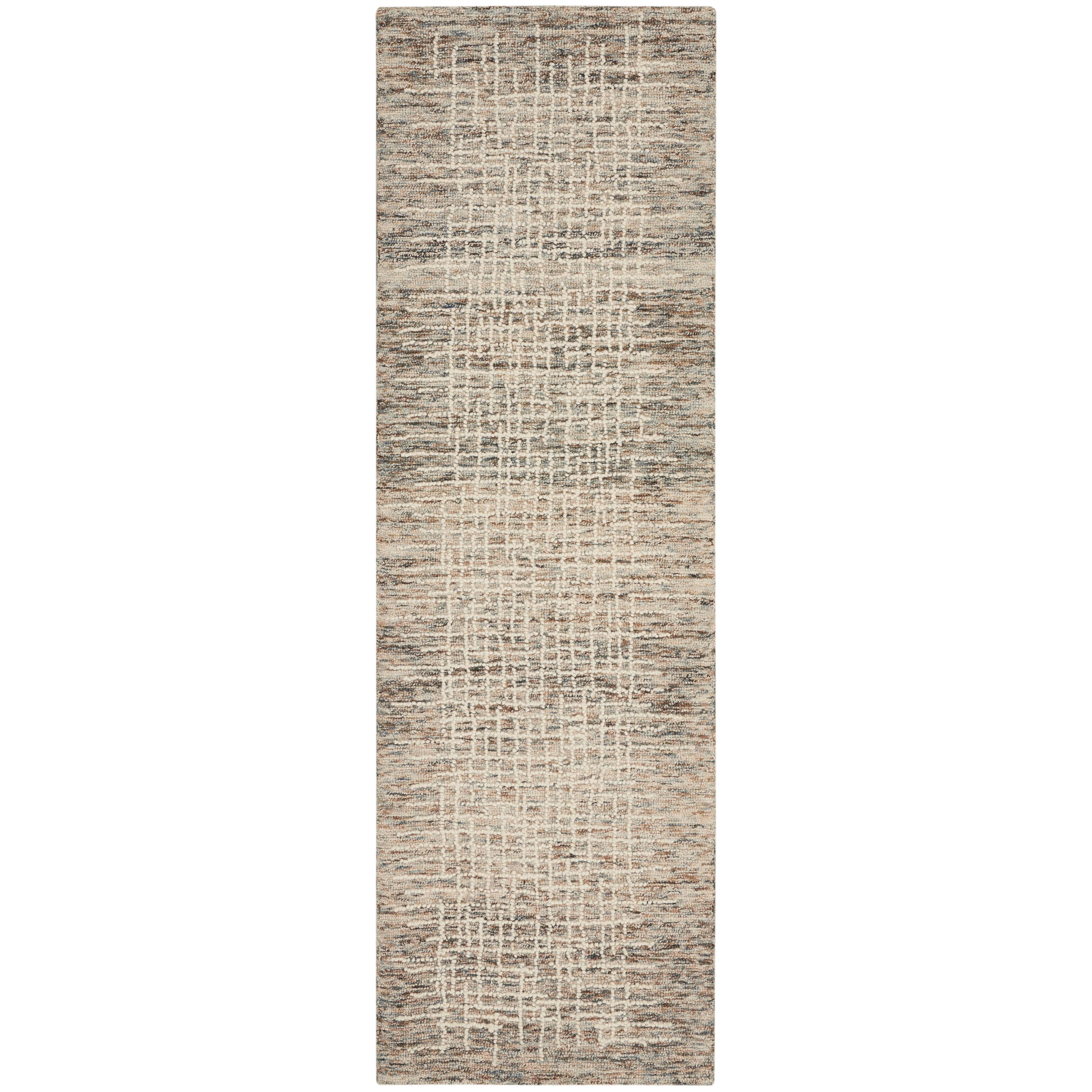 Nourison 099446794505 Vail Rustic Texture Indoor Area Rug Ivory Multi 2'3" x 7'6"