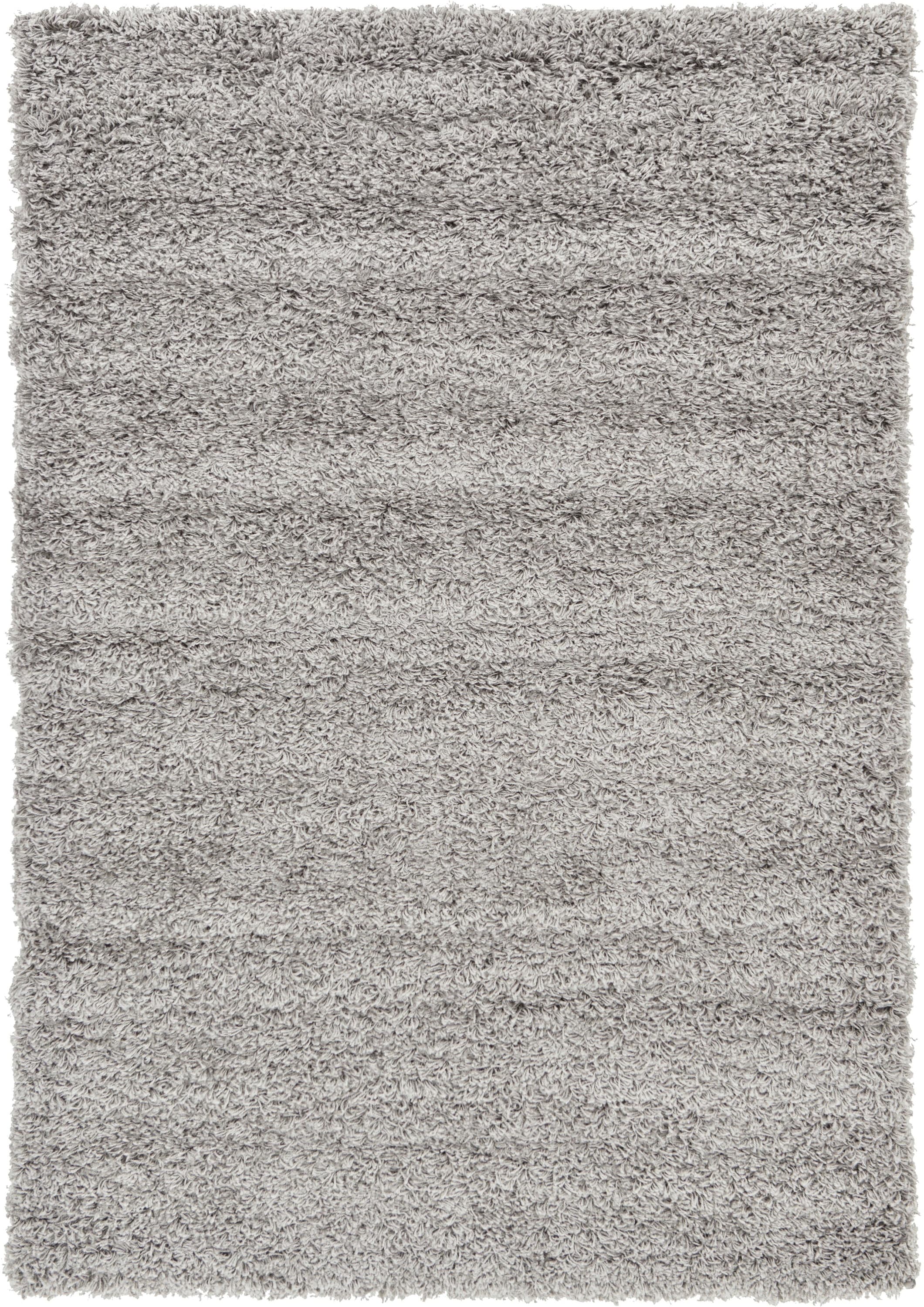 Cloud Gray Solid Shag 4' x 6' Easy Care Area Rug