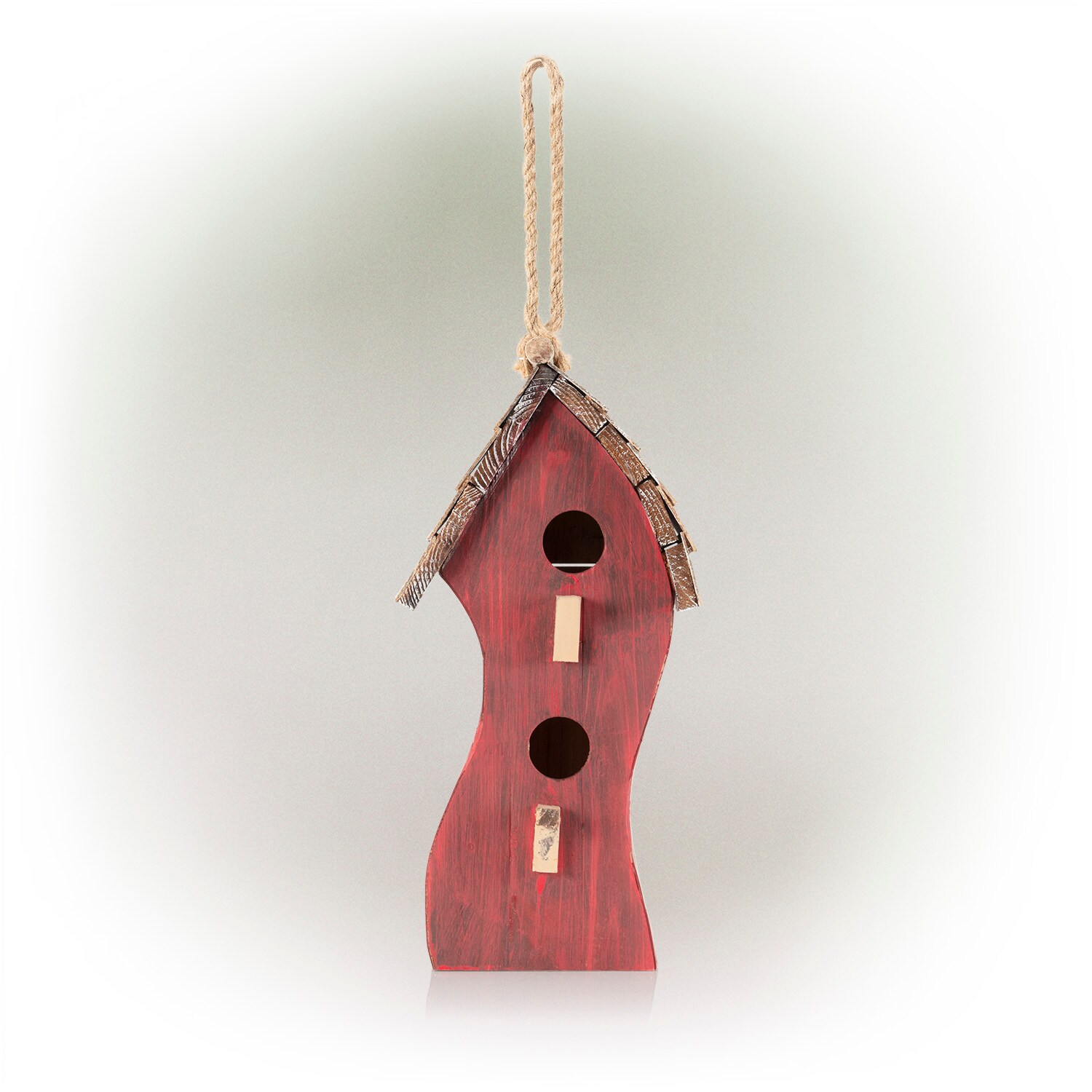 Alpine Corporation YEN144HH-RD 17-in H Red Wood Variety Aviary Bird House
