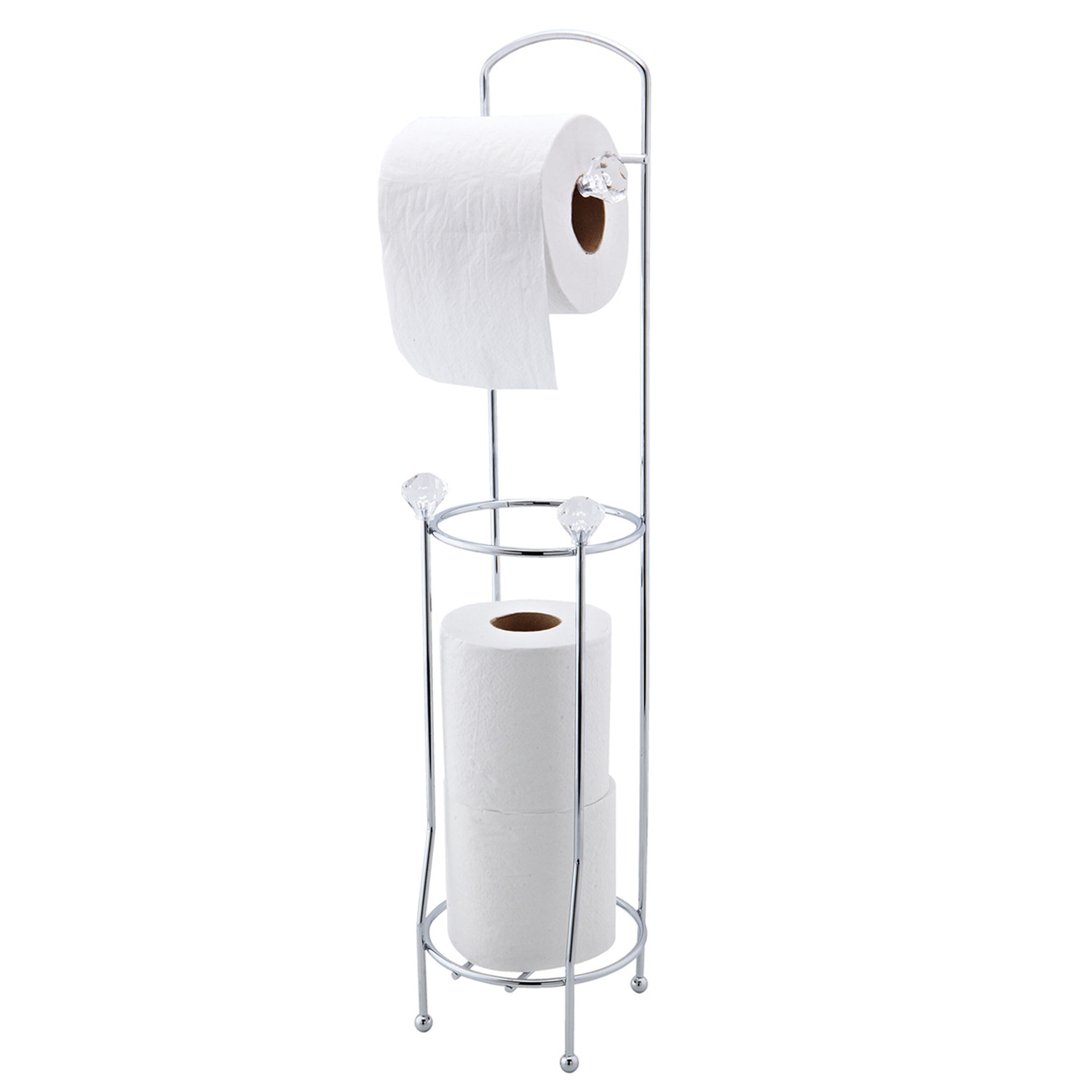 Freestanding Toilet Tissue Holder Chrome/Black - Nu Steel TGC13BLH