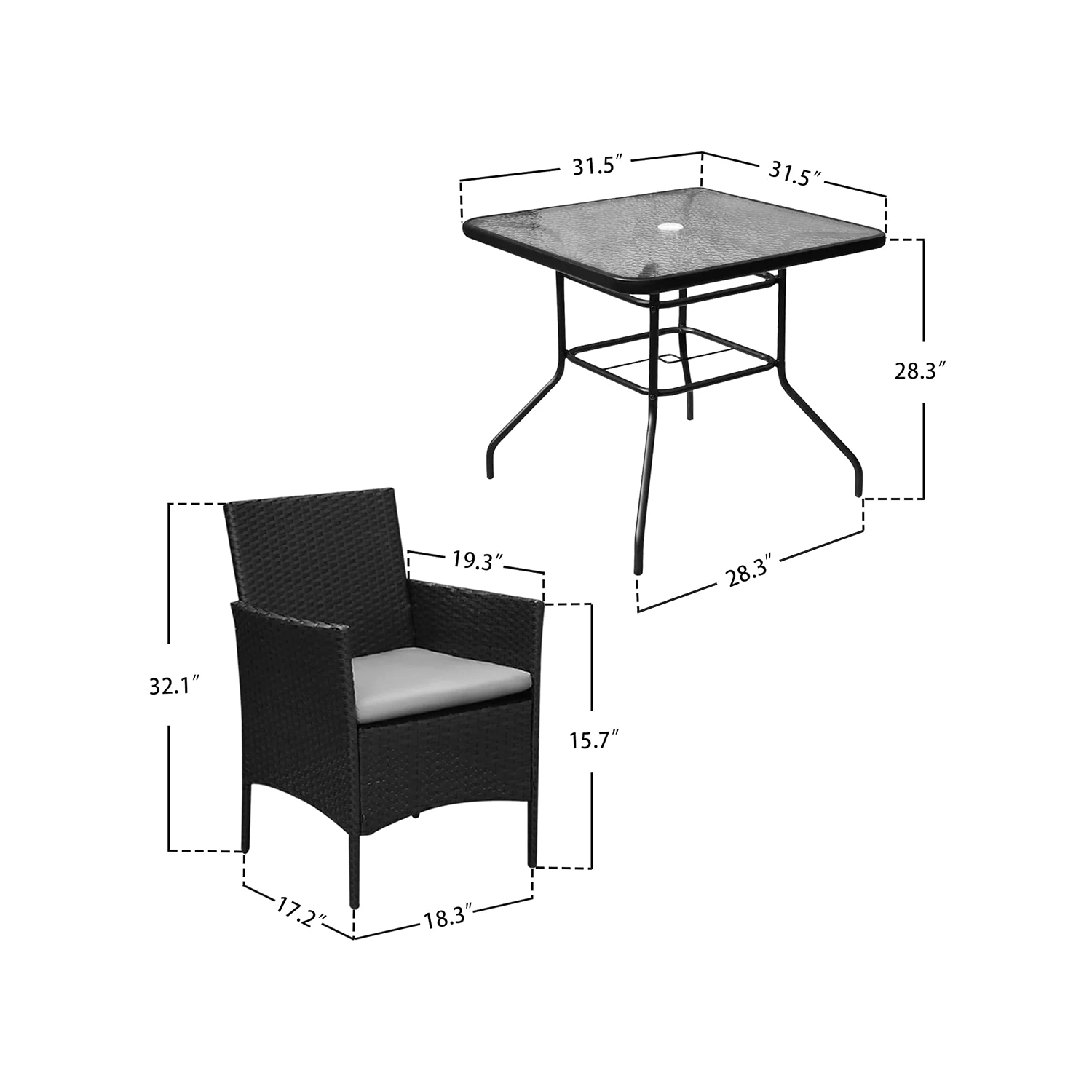 Vineego LS-SPTB5GY Patio-Dining-Sets - View #7