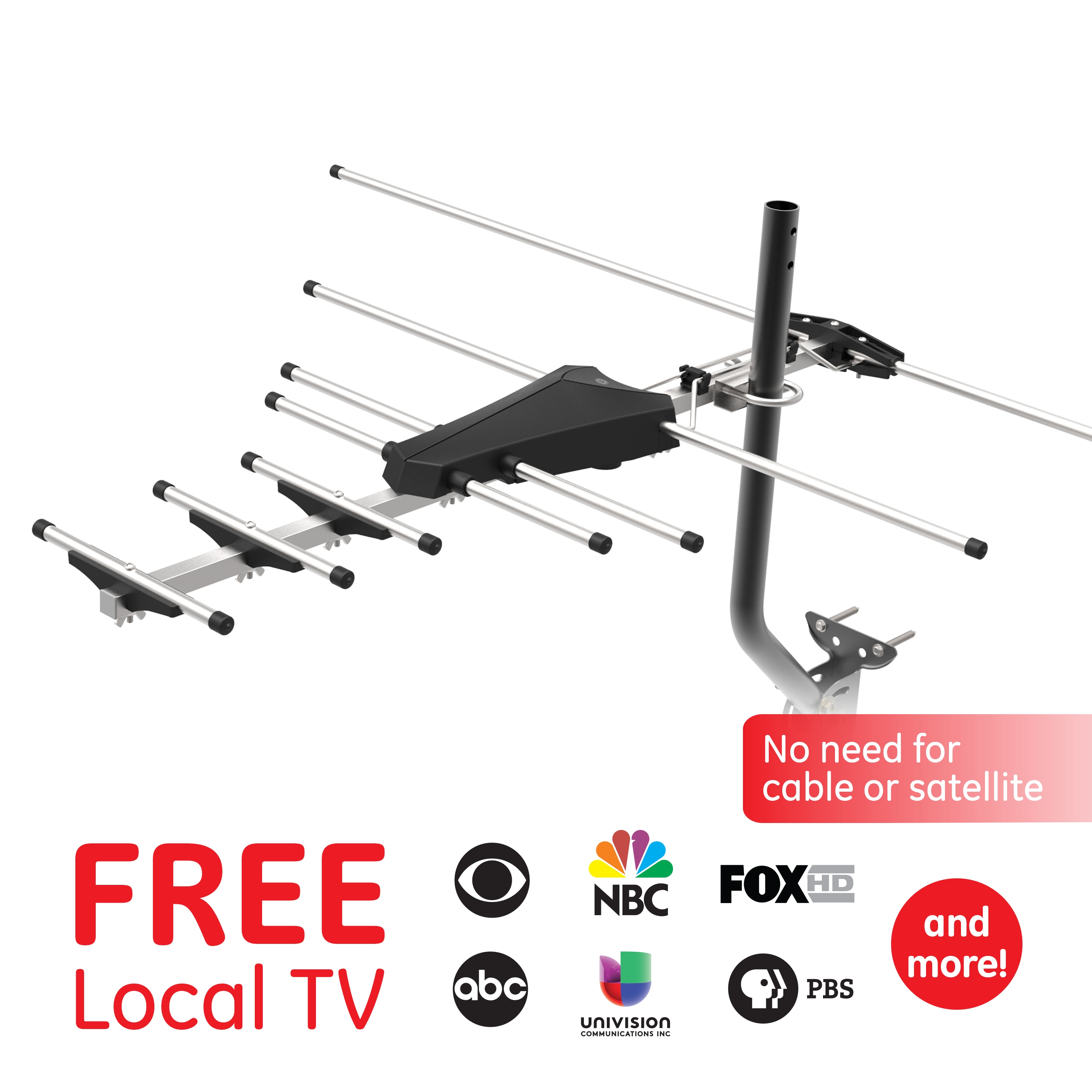 GE Pro Yagi Directional Outdoor Hd; Uhf; Vhf TV Antenna in the TV