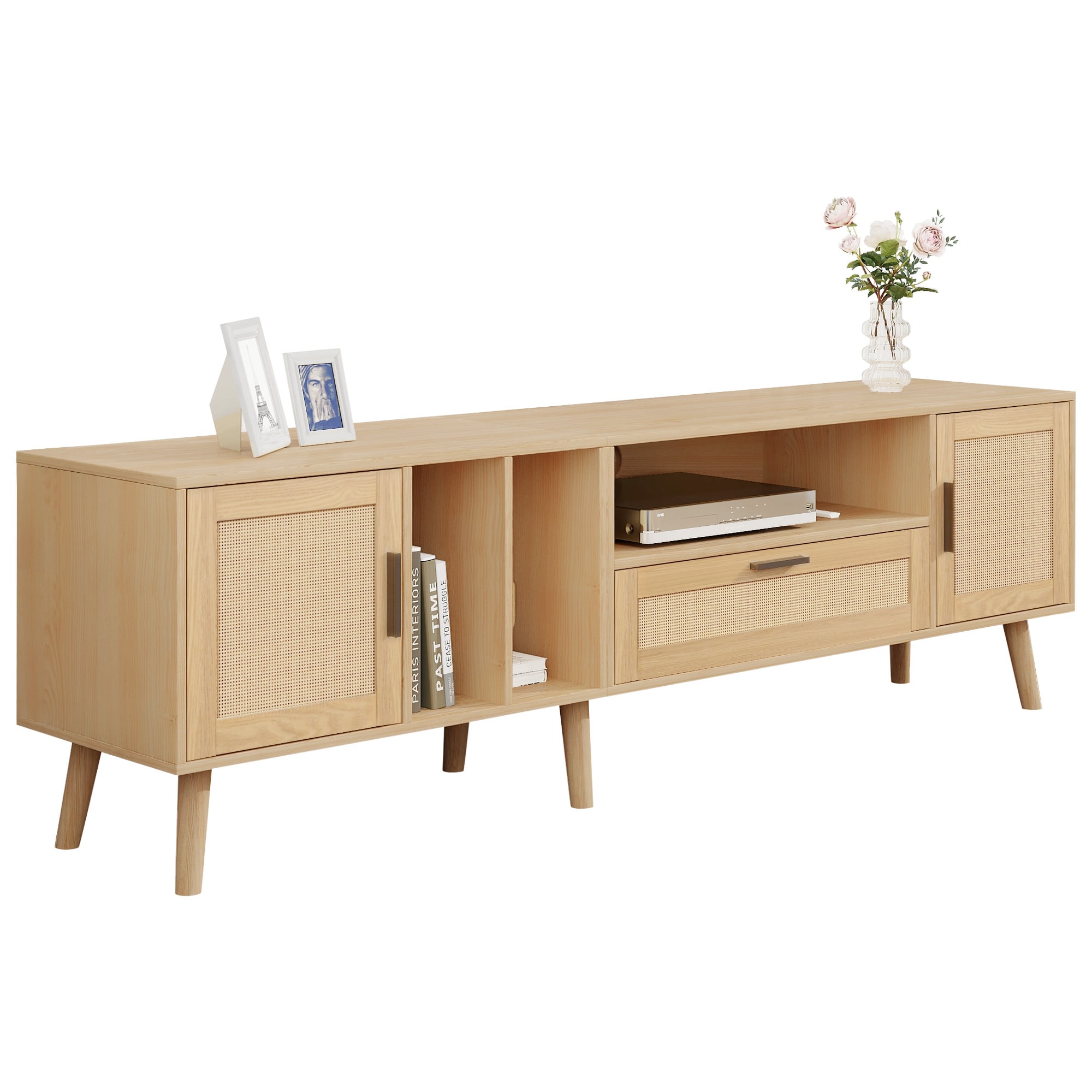 Flynama Modern/Contemporary Natural TV stand ( TVs up to