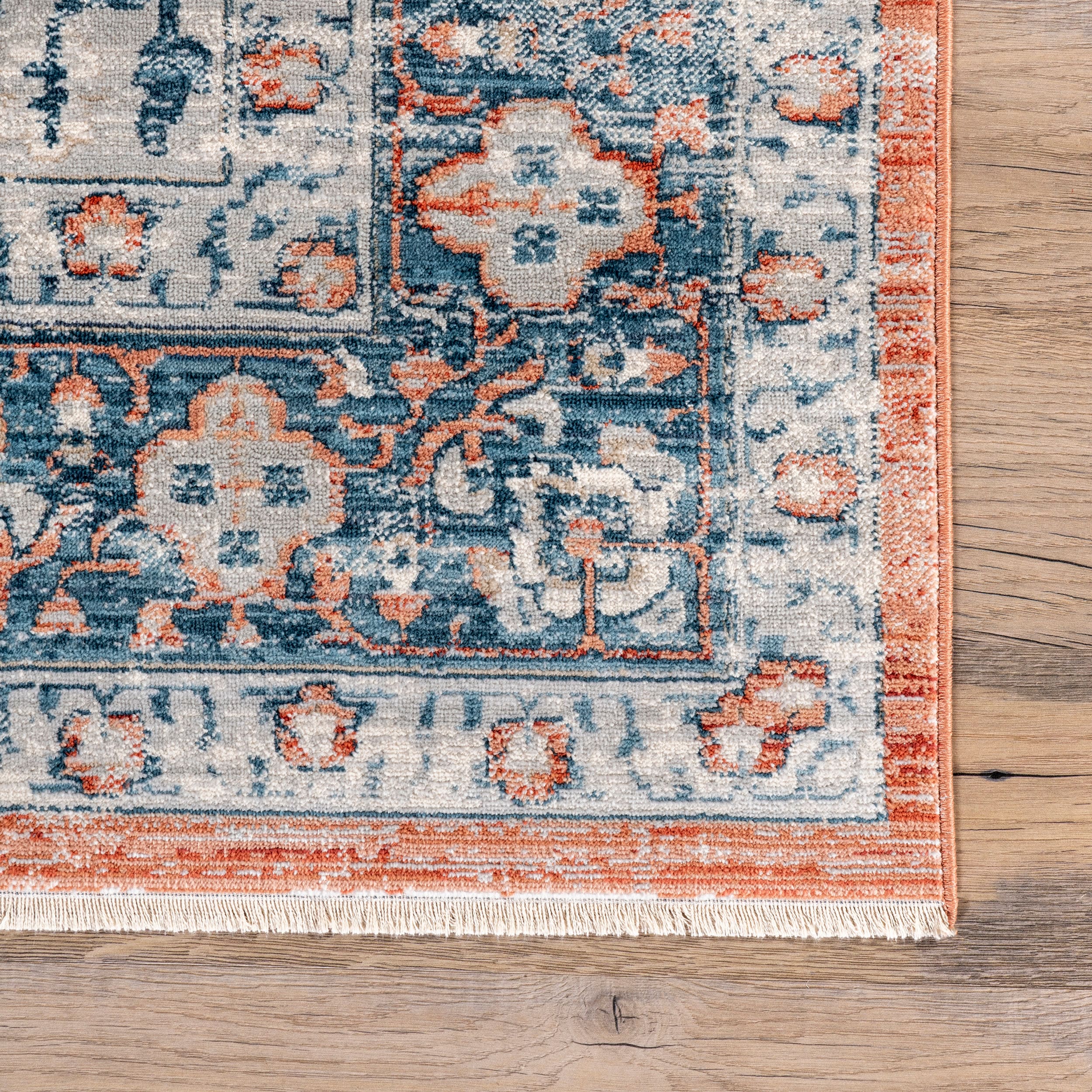 Reversible Orange Medallion 4' x 6' Synthetic Area Rug