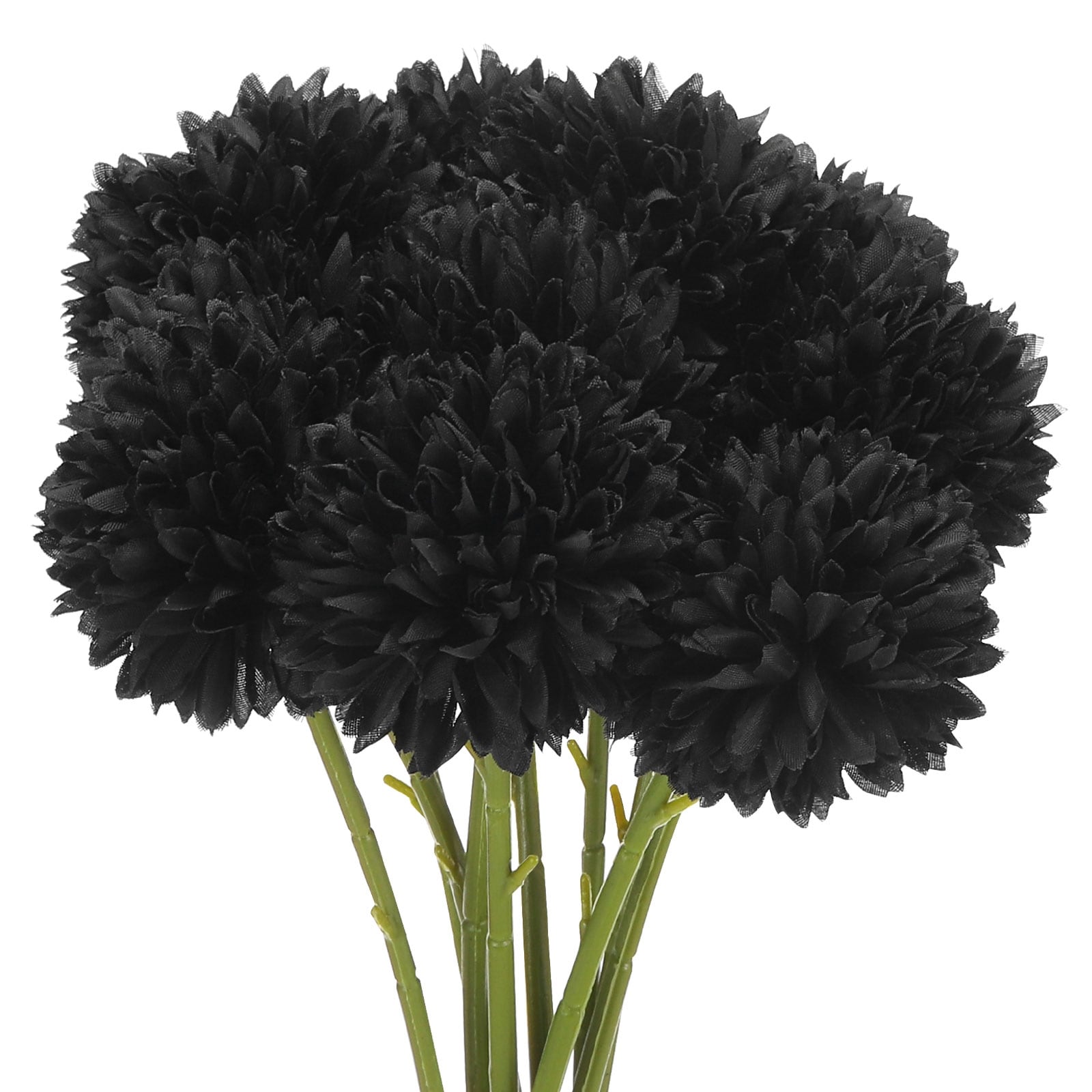 Unique Bargains - Artificial Flower Heads Silk Chrysanthemum Ball Hydrangea Black Faux Flowers fo...