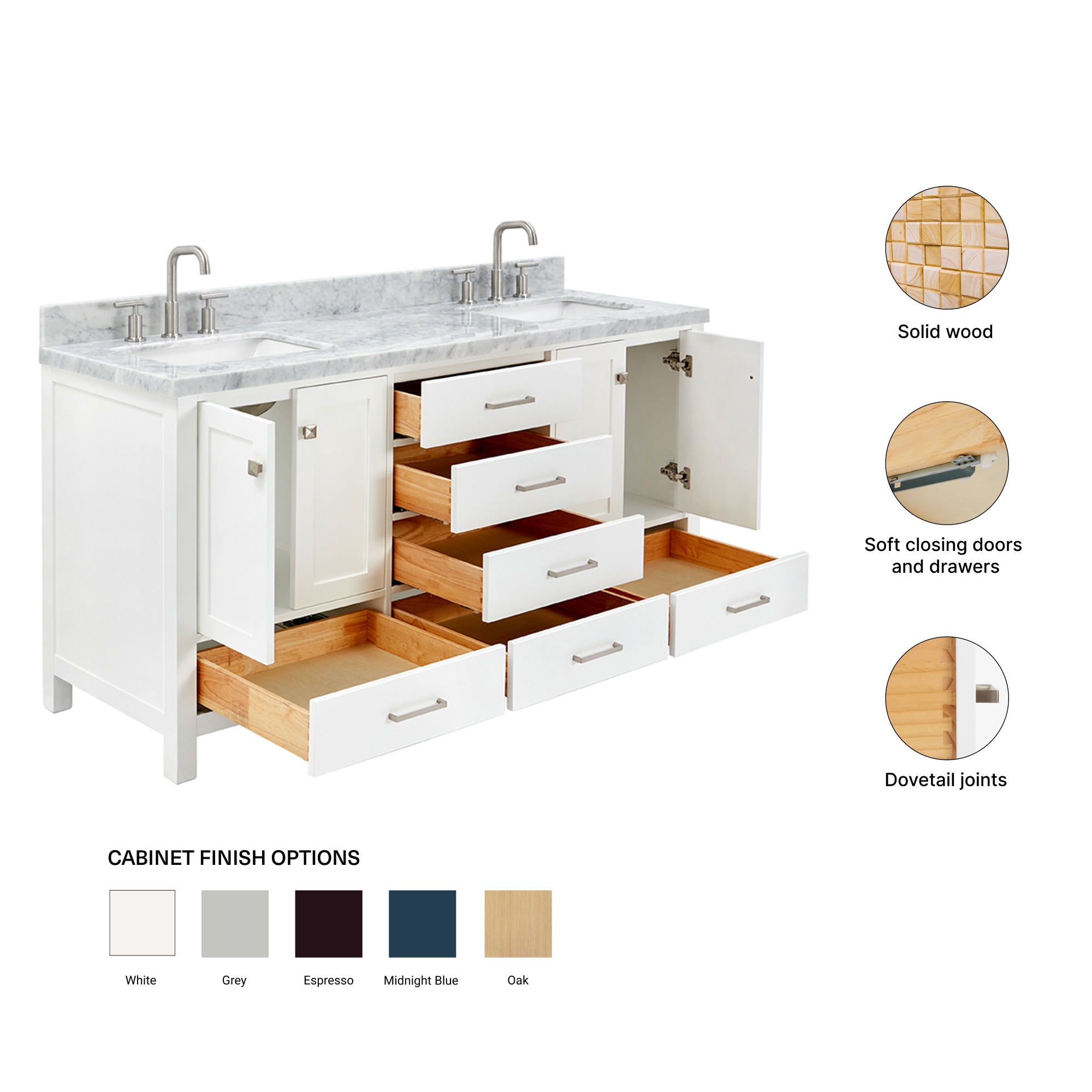 ARIEL A067DCWRVOWHT Bath-Vanity-Combo - View #5