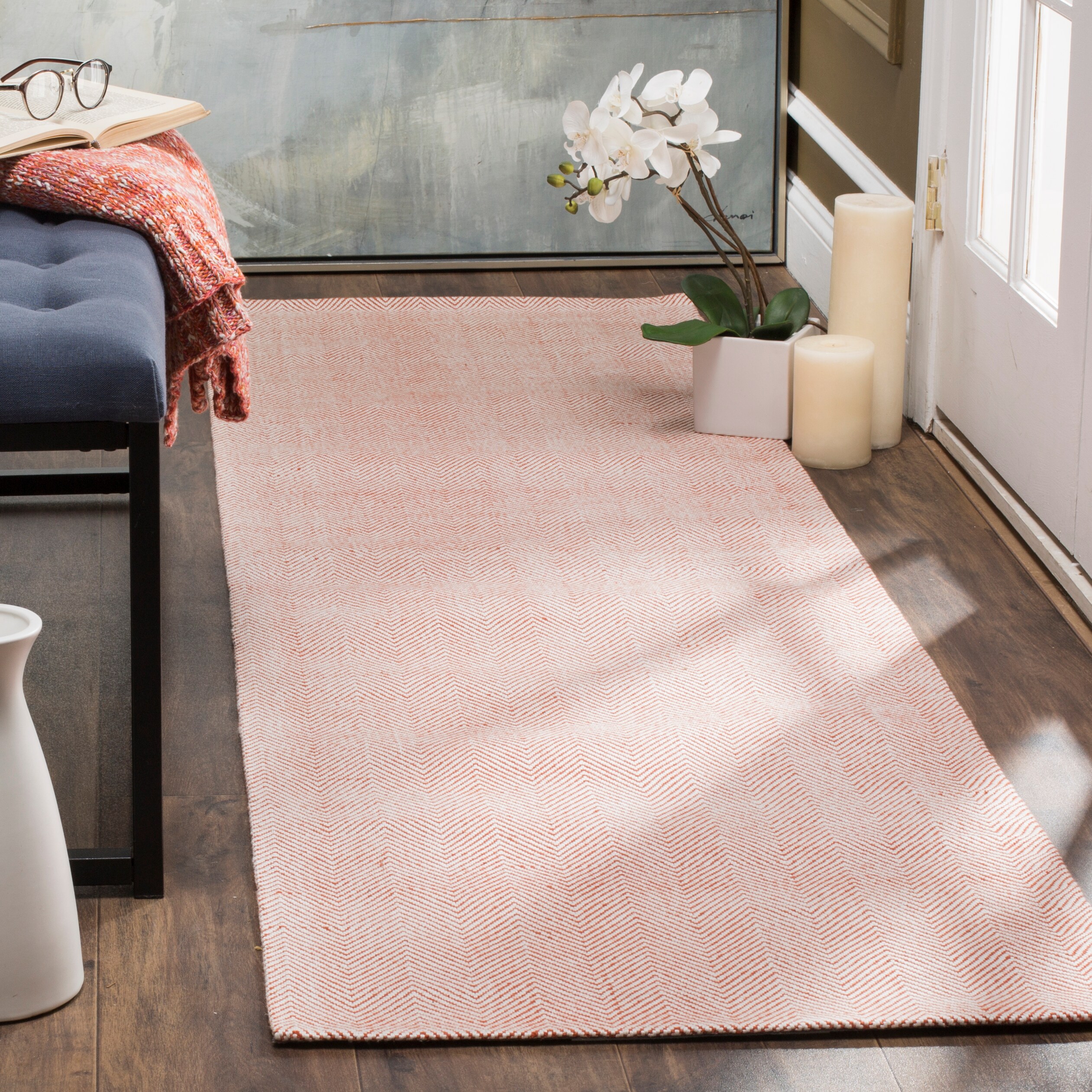 Safavieh MRB721C-28 Marbella Christiane 2 x 8 (ft) Loomed Synthetic Red Rectangular Indoor Chevron Runner rug