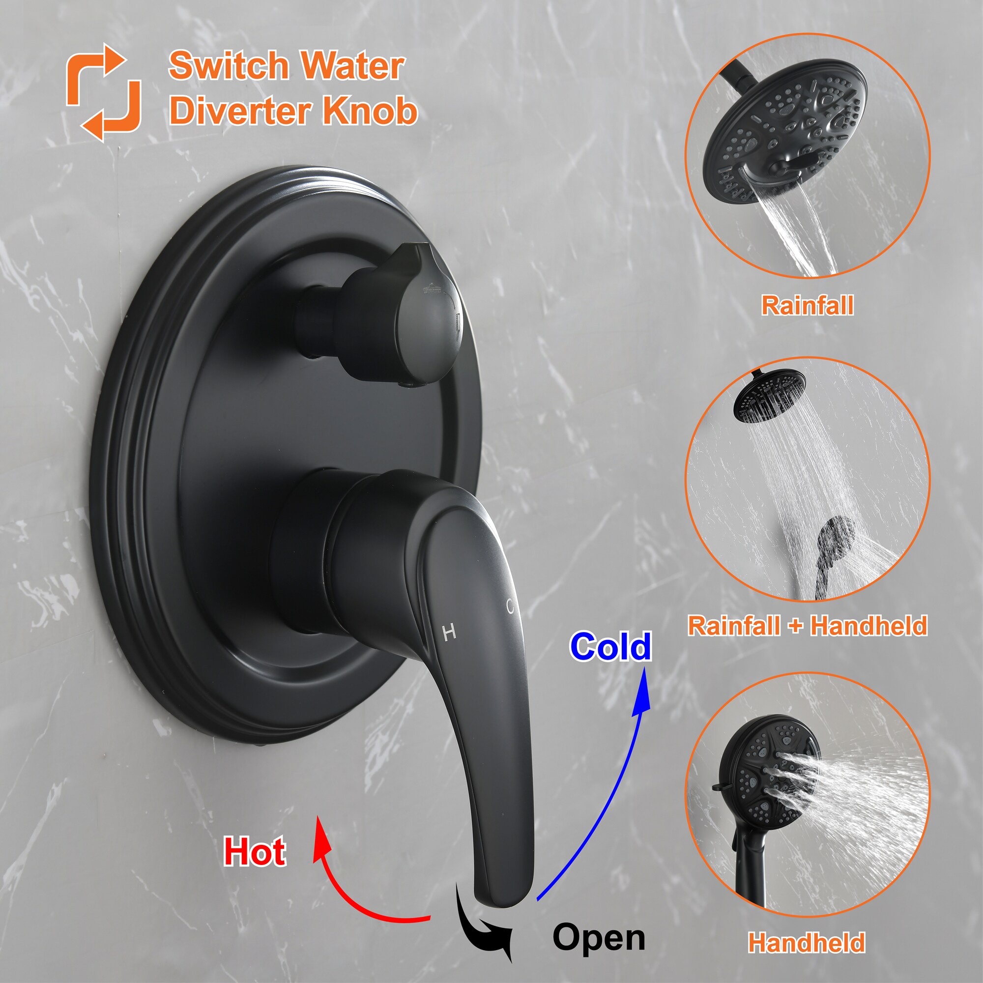 WELLFOR FH75010-C Showerhead-Bar-Panels - View #8