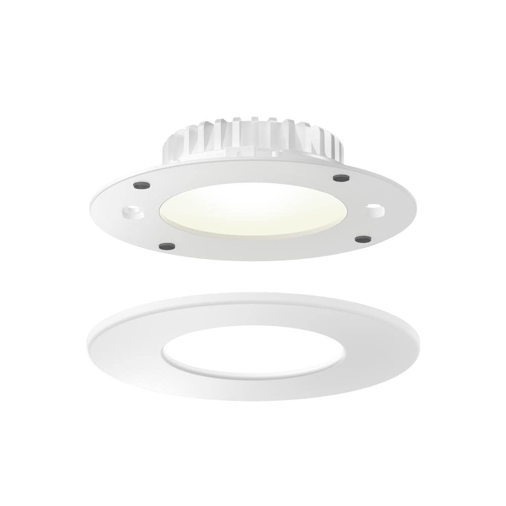 DALS Lighting RTF4-3K-WH White 4-in 550 -Lumens Soft White Round Dimmable LED Canless Wet rated Recessed Downlight