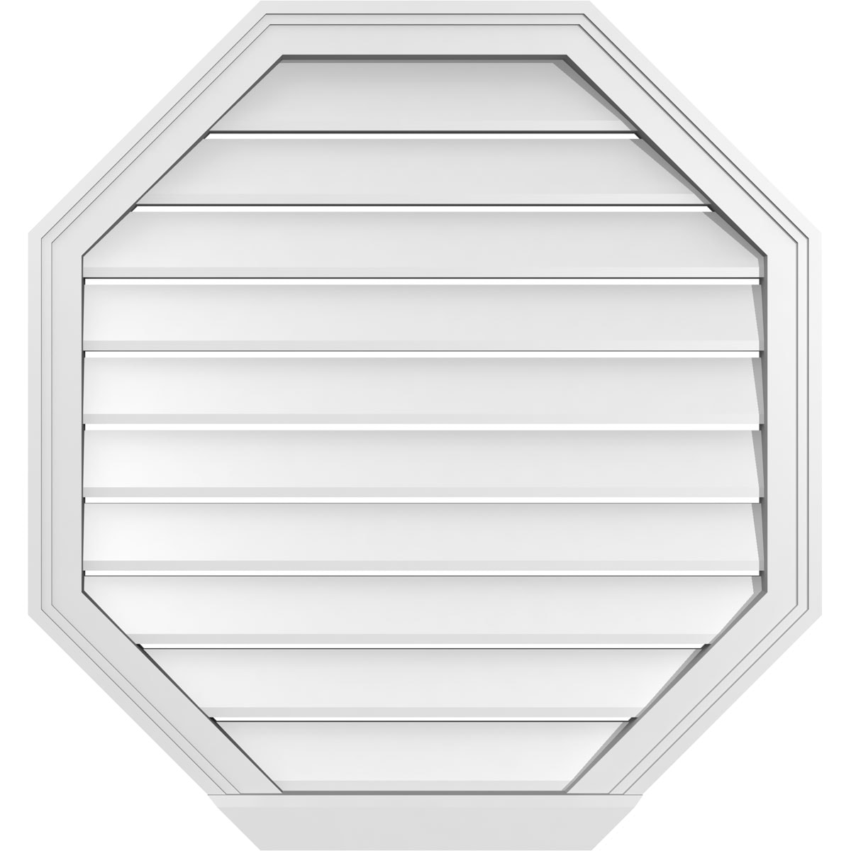 Ekena Millwork GVPOV30X3203SF 30-Inches x 32-Inches Off-white Octagon PVC Gable Louver Vent