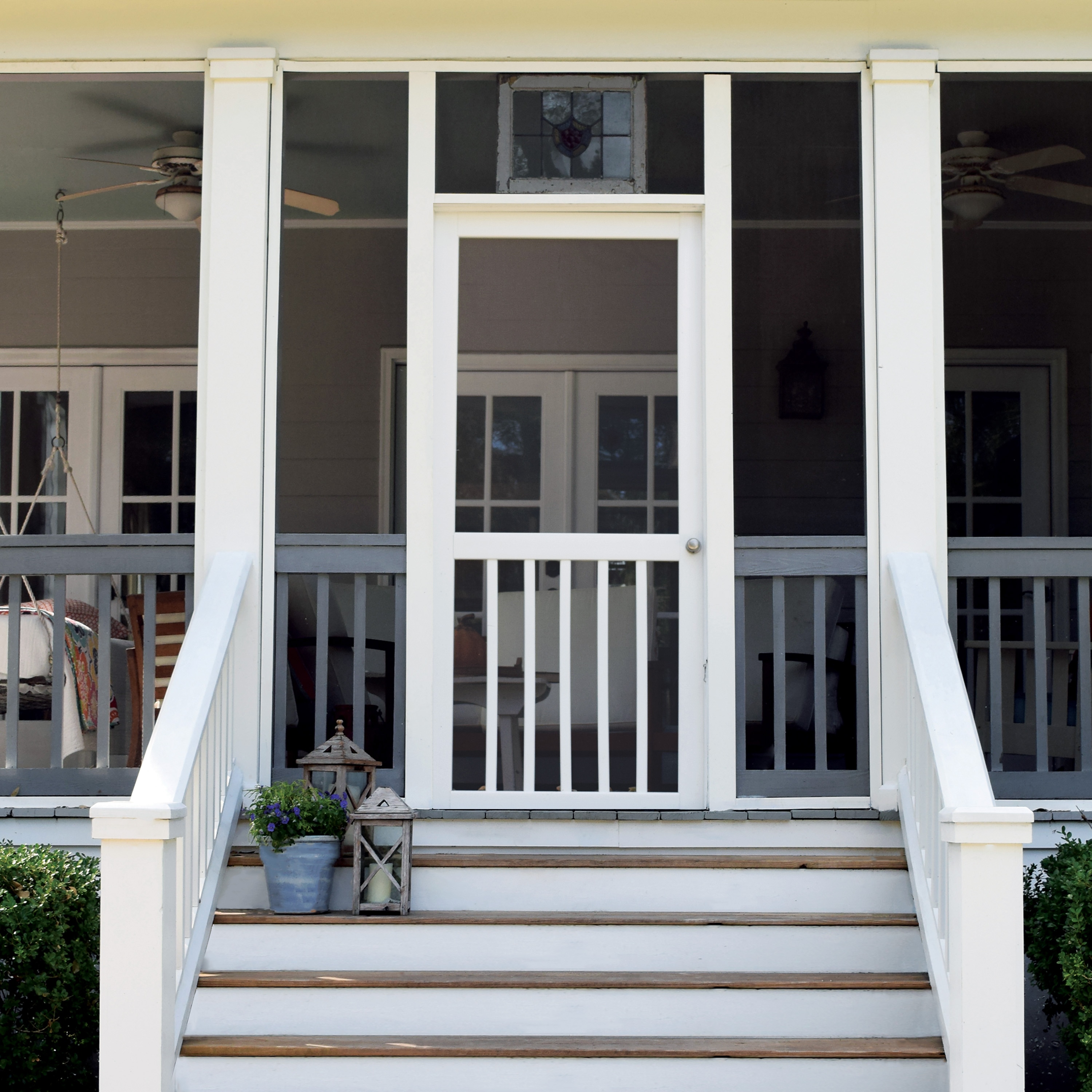 Screen Tight 5 Bar 30-in x 80-in White Vinyl Hinged Screen Door at ...