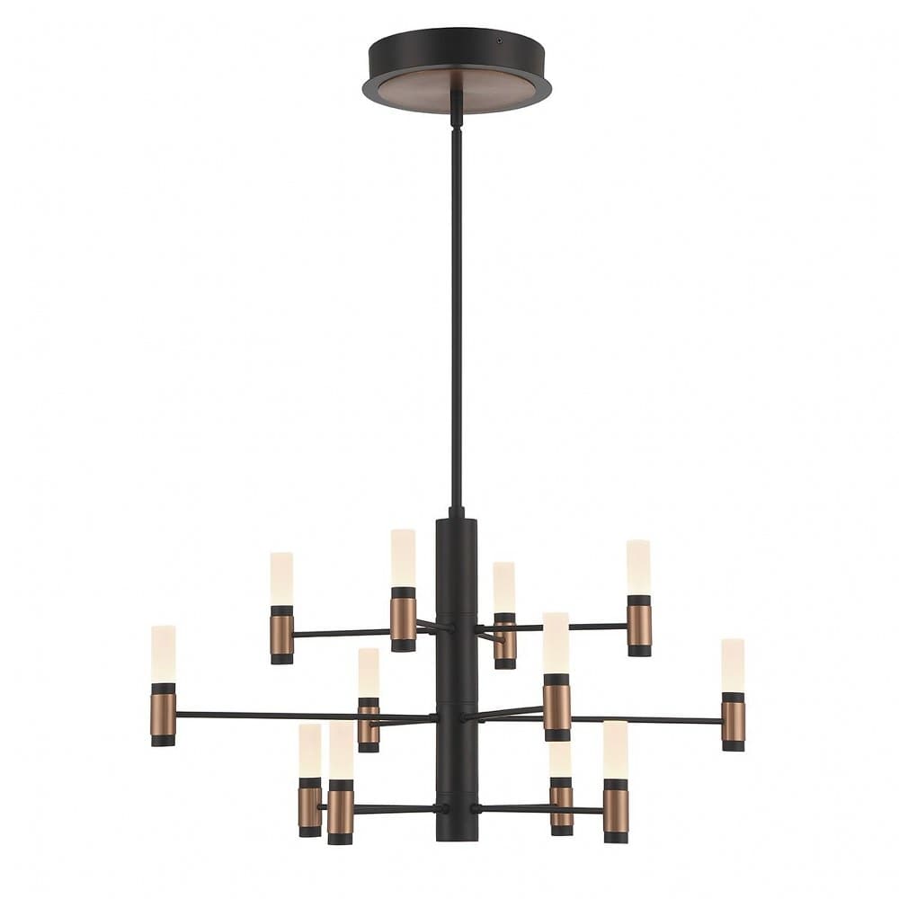 Eurofase Albany Black/Brass 12 - Light Chandelier - Hardwired Electric Led Fixture