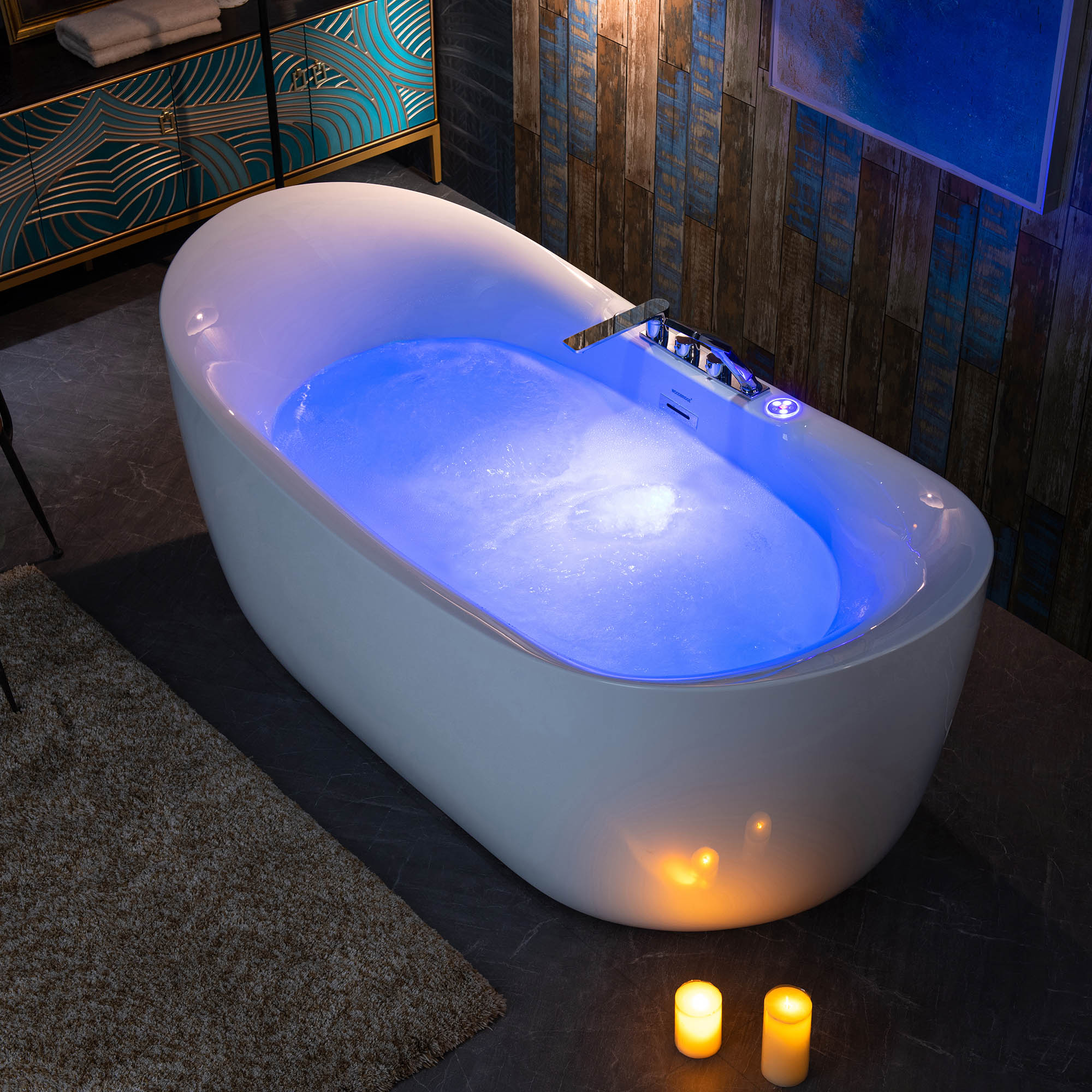 Adoni Luxury Freestanding Bathtub, Tub with Jets