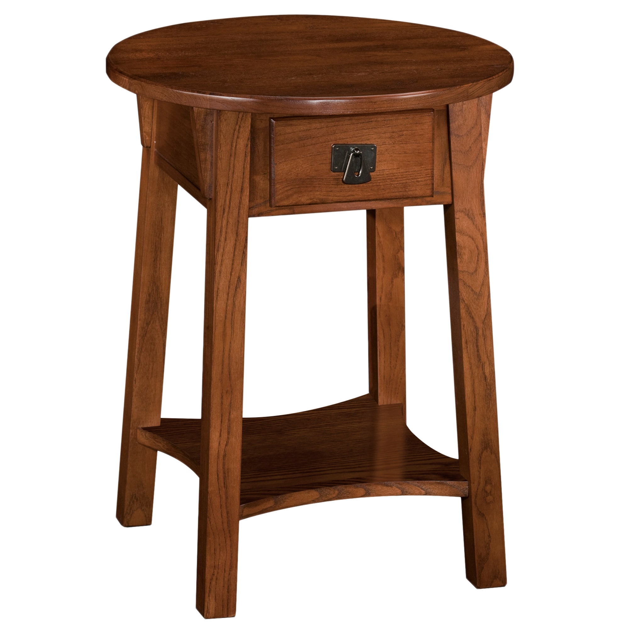 Leick Home 9056-RS Favorite Finds 18-Inches W x 24-Inches H Russet Wood veneer Round Casual End Table with Storage Assembly Required