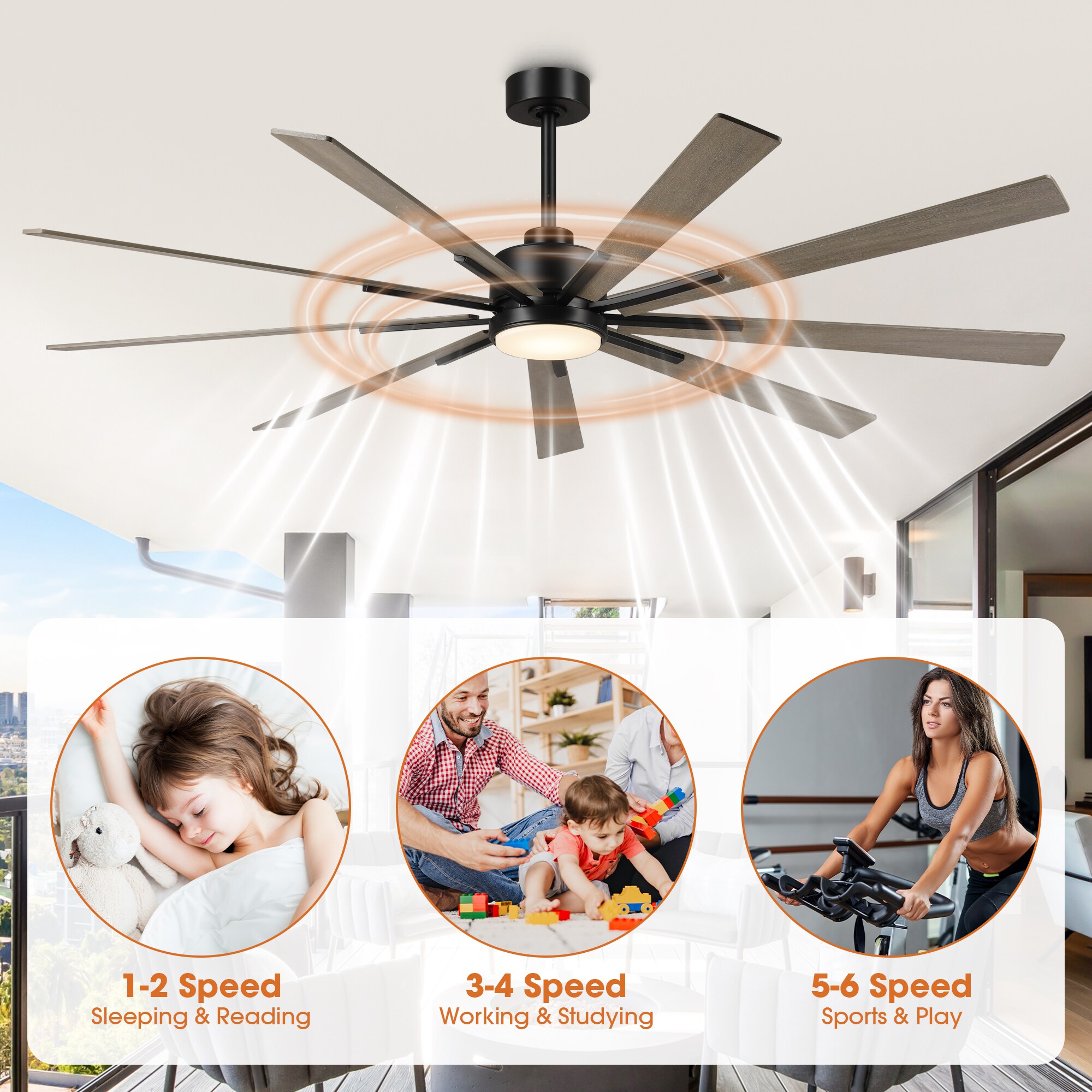 Parrot Uncle F8009BK Ceiling-Fans - View #8