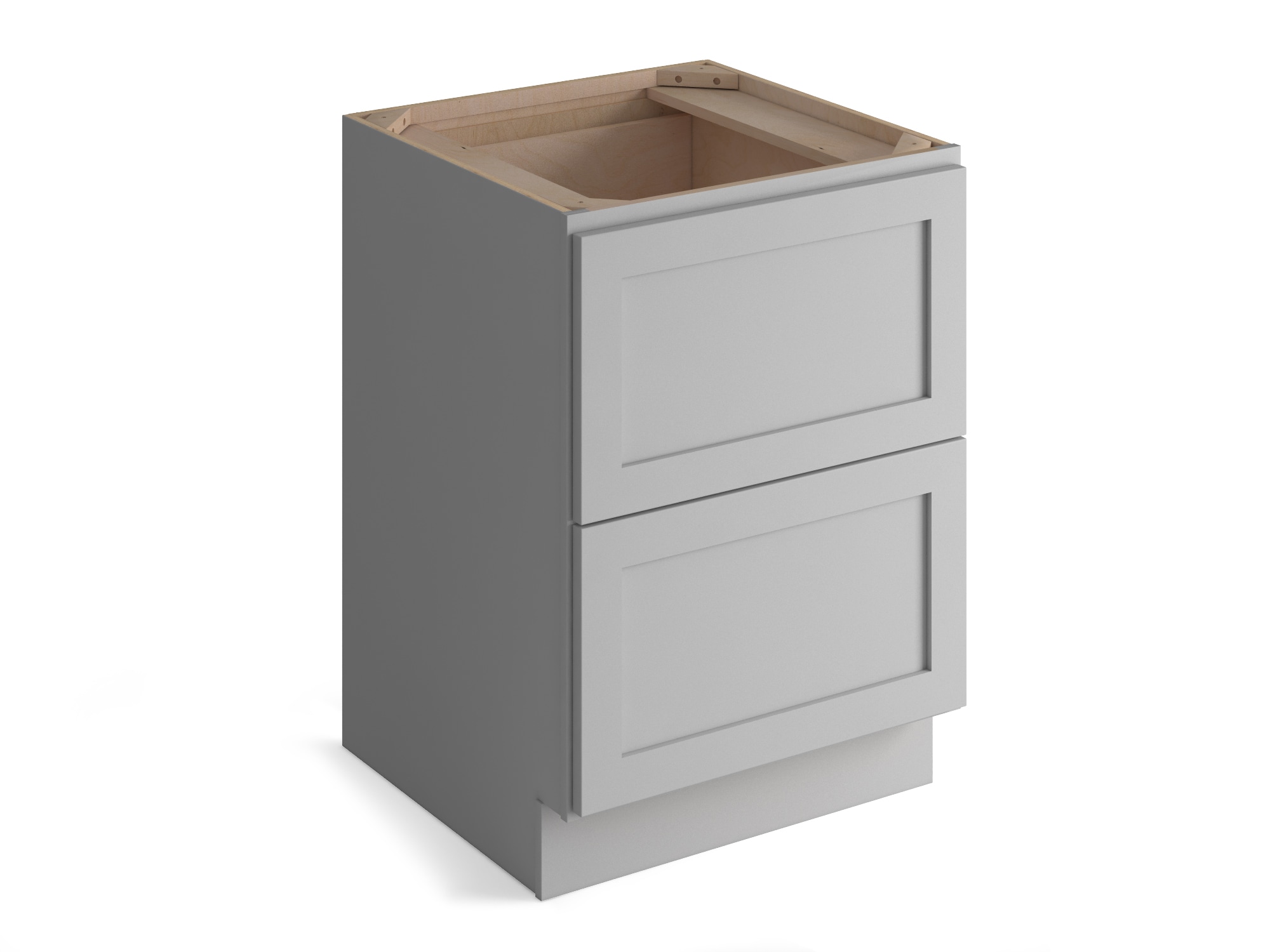 Valleywood Cabinetry 30-in W x 34.5-in H x 24-in D Rustic Hickory 2-Drawer Base Ready To Assemble Plywood Cabinet (Flat Panel Style)