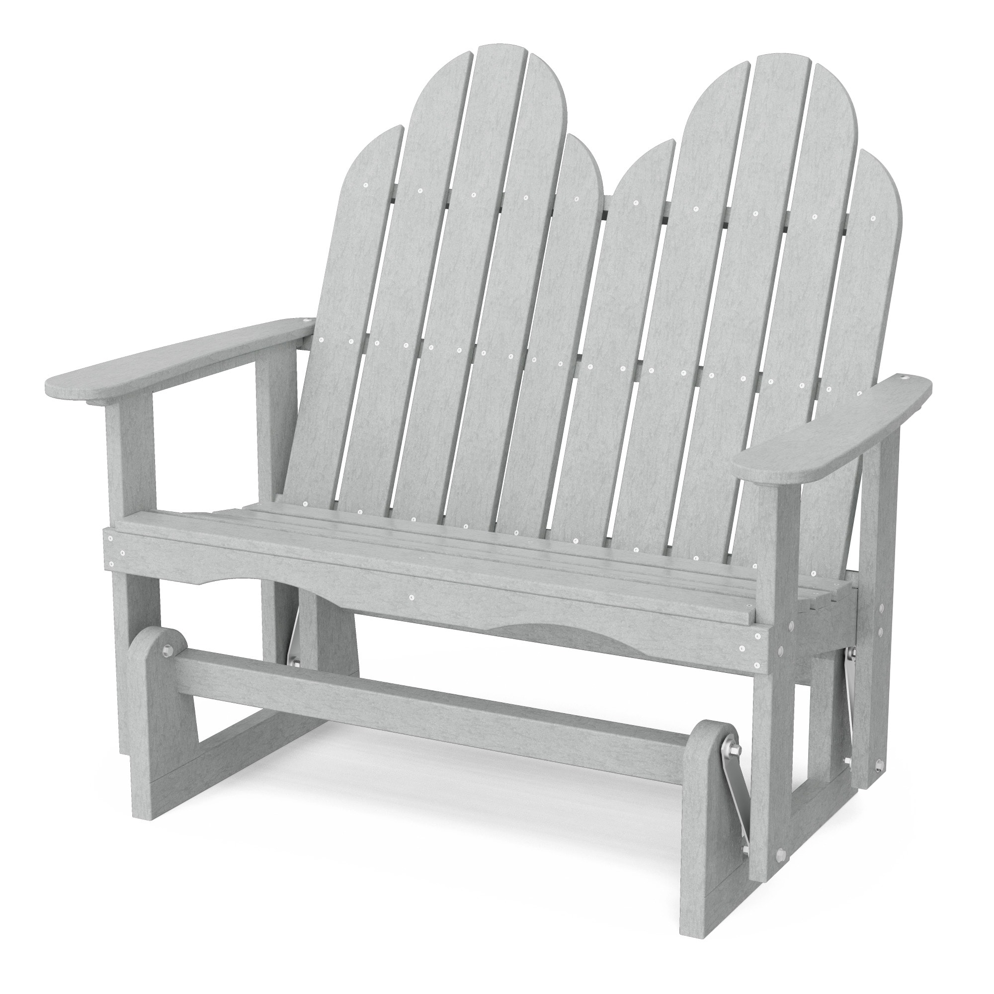 Wildridge LCC-208-LG Classic Adirondack 2 -person Light Gray HDPE Outdoor Glider