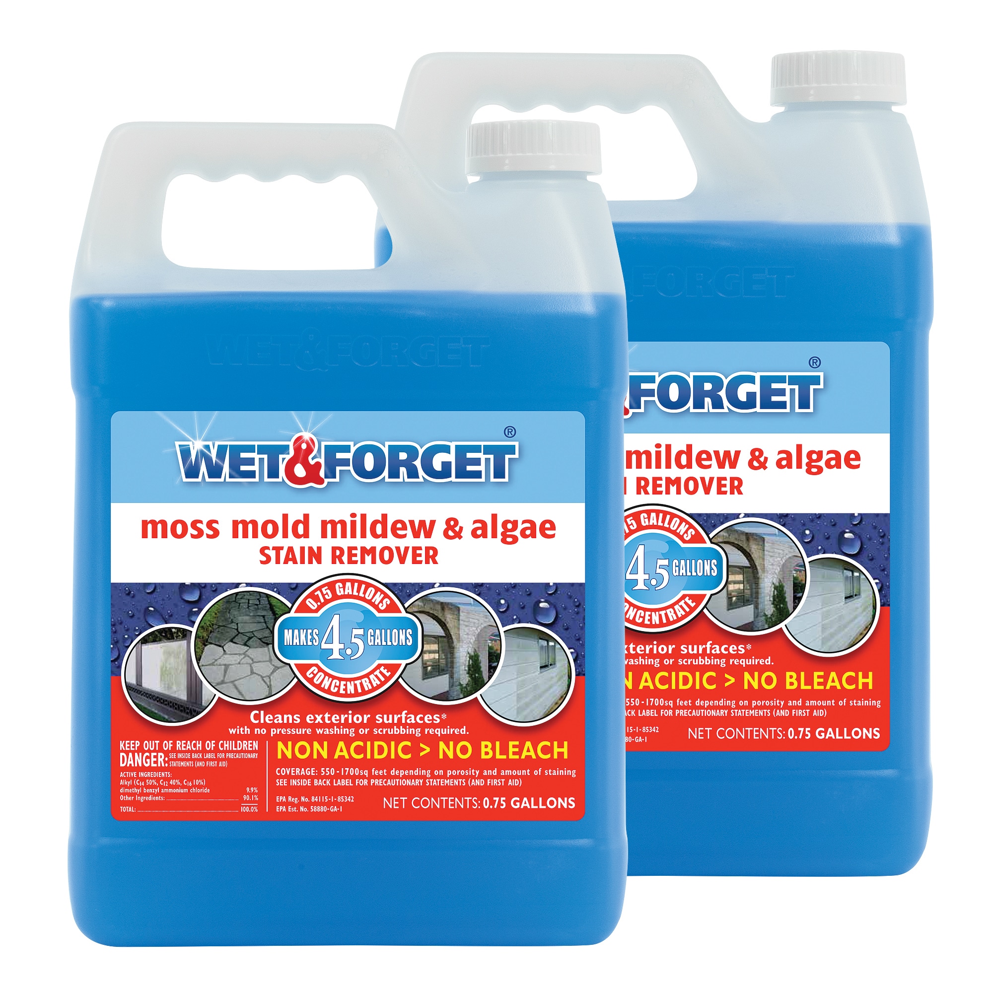 Wet and Forget 0.75-Gallon Mold and Mildew Stain Remover Concentrated  Outdoor Cleaner (2-Pack) in the Outdoor Cleaners department at