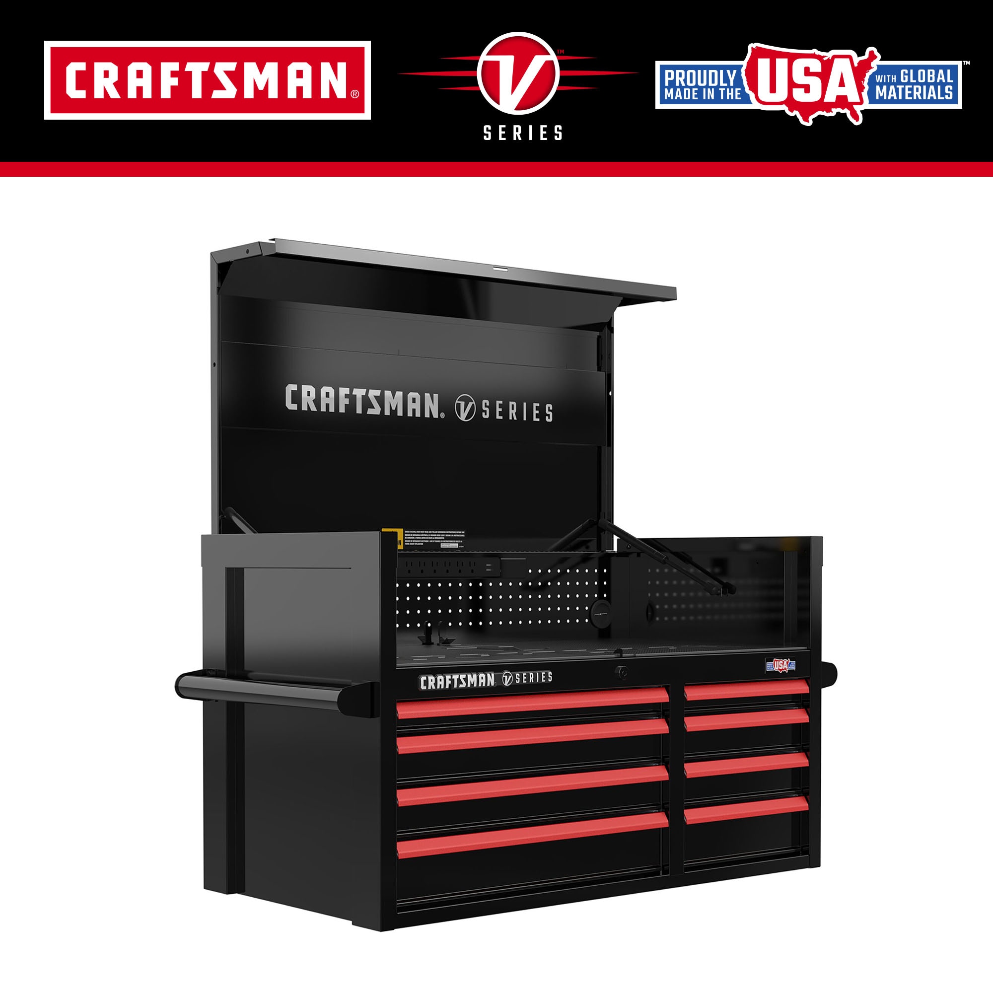 CRAFTSMAN V-Series 41-in W x 27-in H 8-Drawer Steel Tool Chest (Black) CMSTVS4108BK Sansujyuku sansujyuku.com