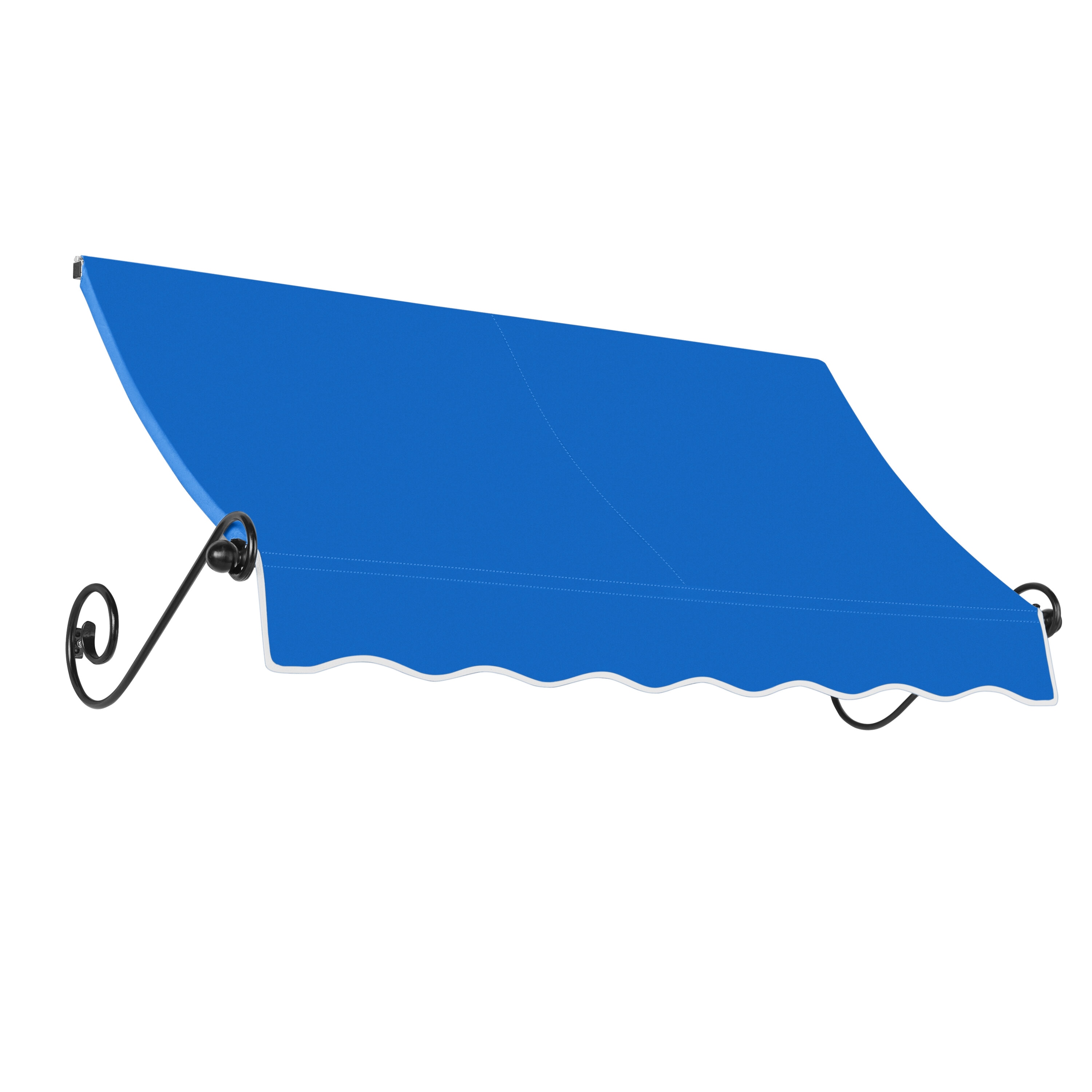 Awntech ECH1836-L-10BB Charleston 124.5-in Wide x 36-in Projection x 18-in Height Fabric Bright Blue Solid Fixed Window/Door Awning