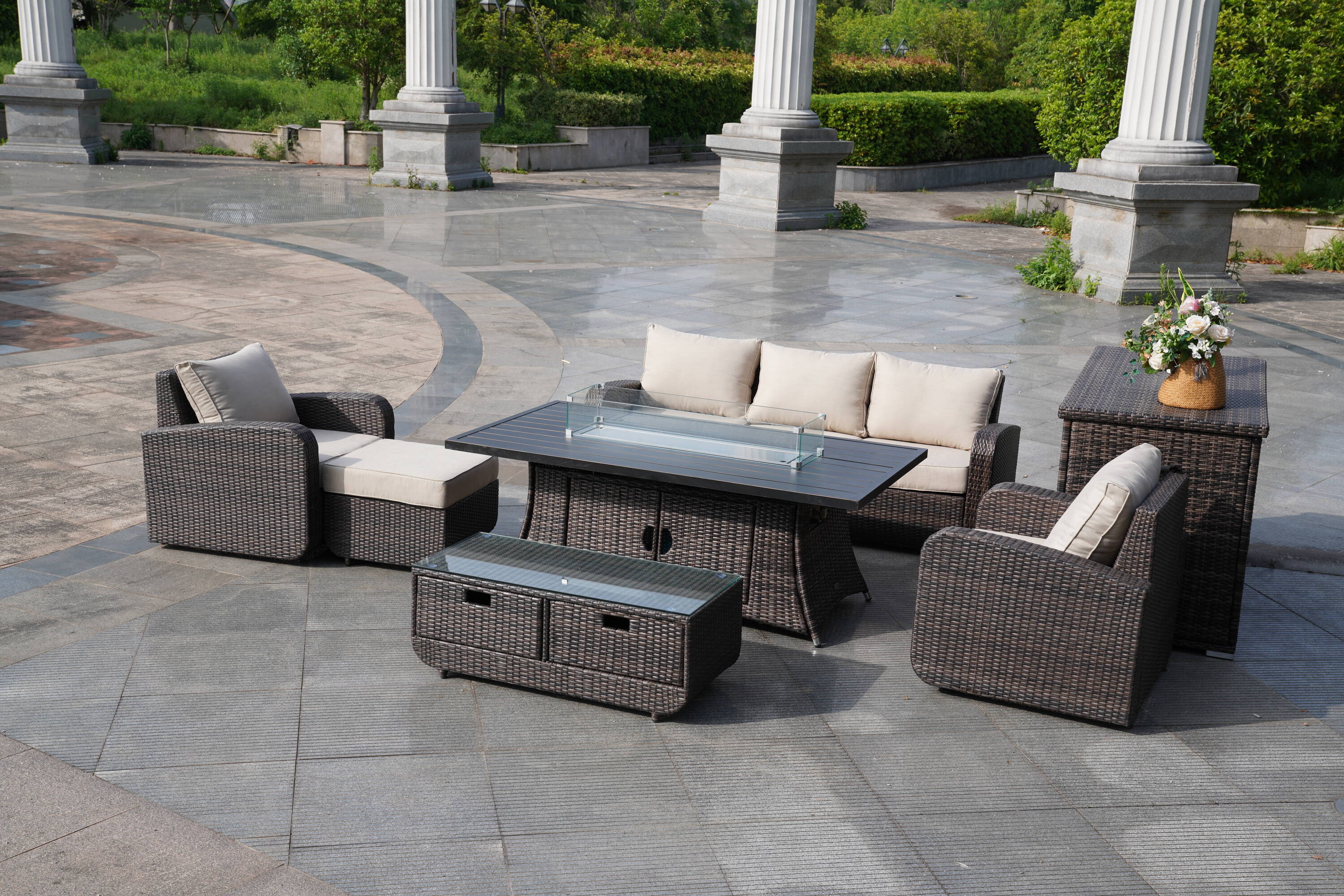 Direct Wicker DWG-06RA15&3256B-BR Patio-Dining-Sets - View #7