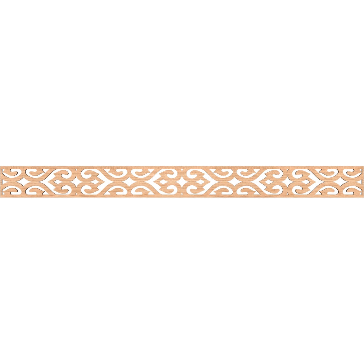 Ekena Millwork MLDA04X46KEEHI Keene Fretwork Flat Trim 4-in x 3.87-ft Hickory Brown Unfinished 2156500 Pierced Wall Panel Moulding