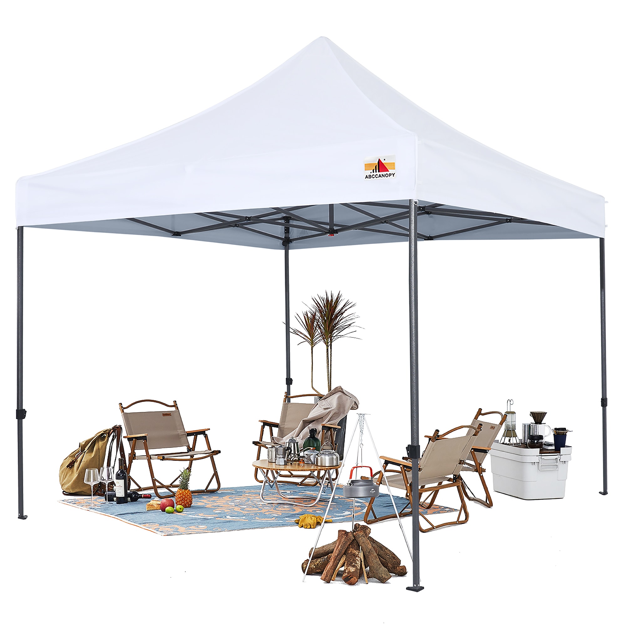 ABCCANOPY 10-ft X 10-ft Square White Pop-up Canopy In The Canopies ...