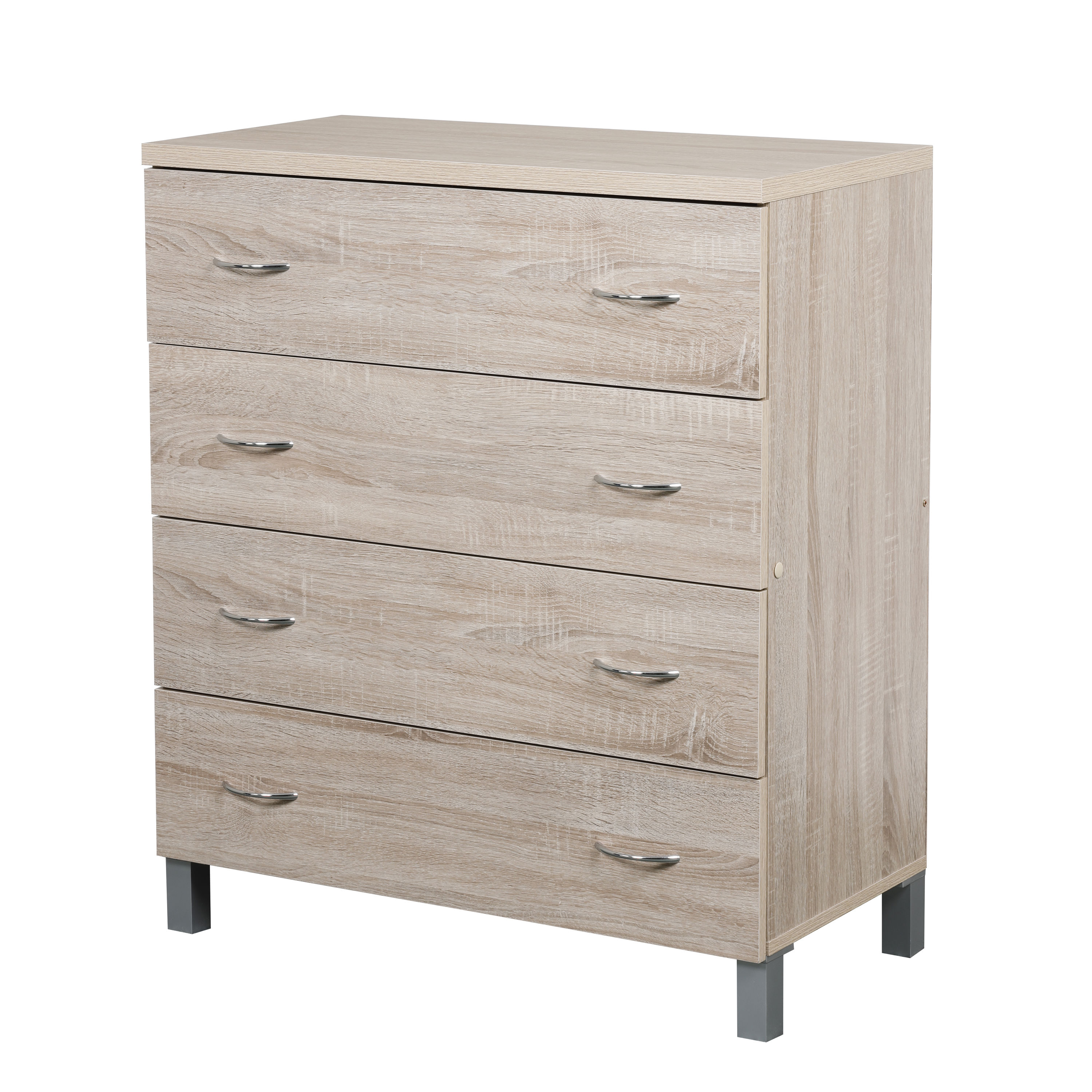 OSHOME 41108 Sandy birch assortment Contemporary Crosshatched Sandy Birch Laminate 4-Drawer Chest