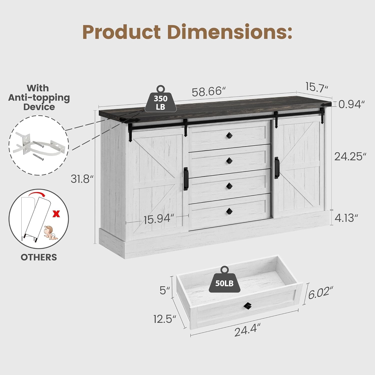 Qeetex D23PHO34GE4KEK dressers - View #7