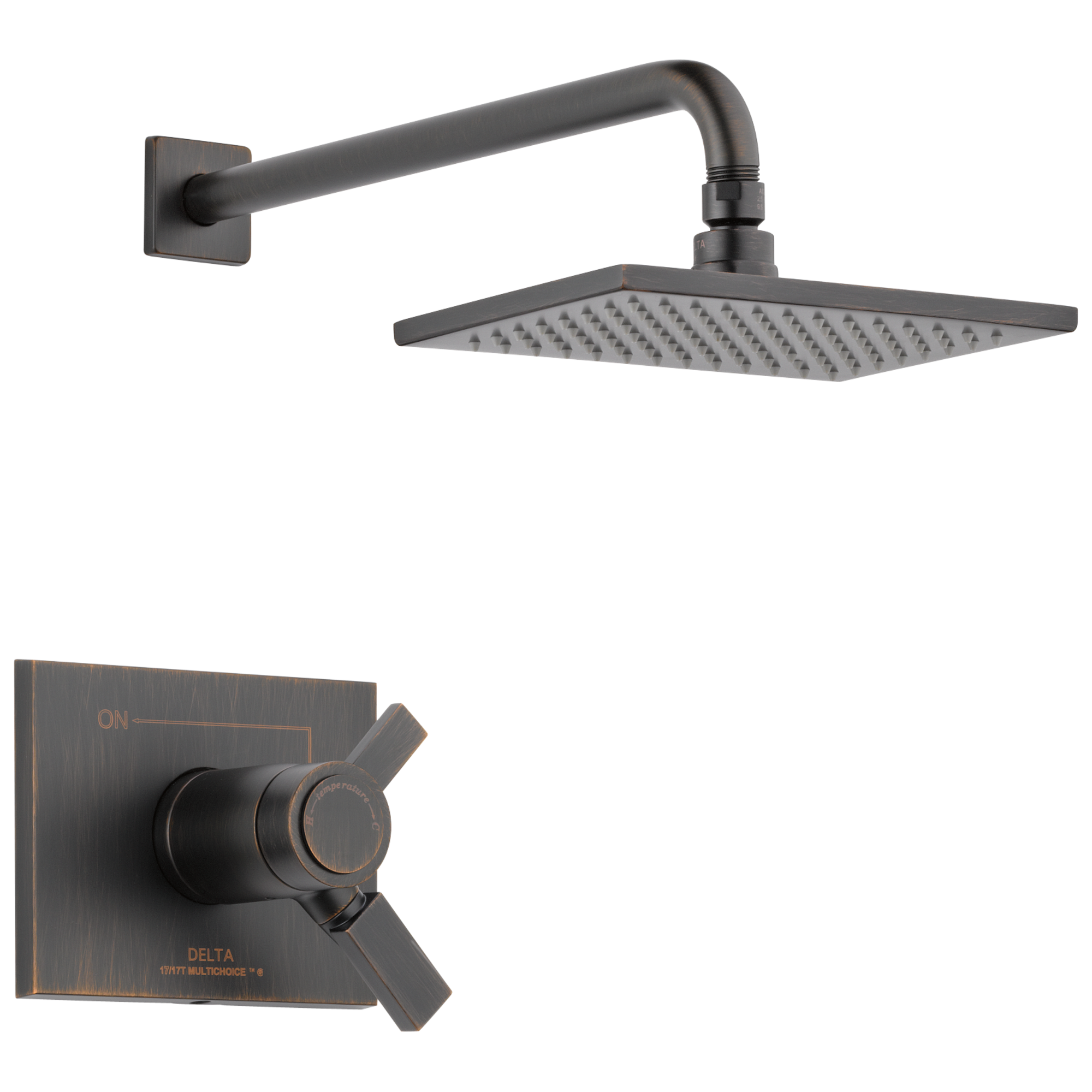 Delta T17T253-RB-WE Vero TempAssure Venetian Bronze 2-handle Single function 5.7000-Inches Square Shower Faucet with Valve