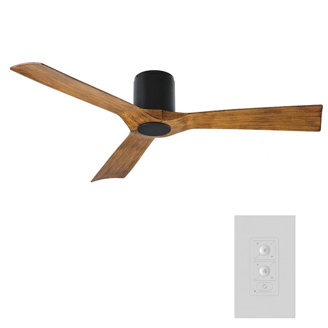 Modern Forms Aviator 54 In Matte Black Led Indoor Outdoor Flush Mount Smart Ceiling Fan With Wall Mounted 3 Blade The Fans Department At Com - Modern Wood Ceiling Fans With Light
