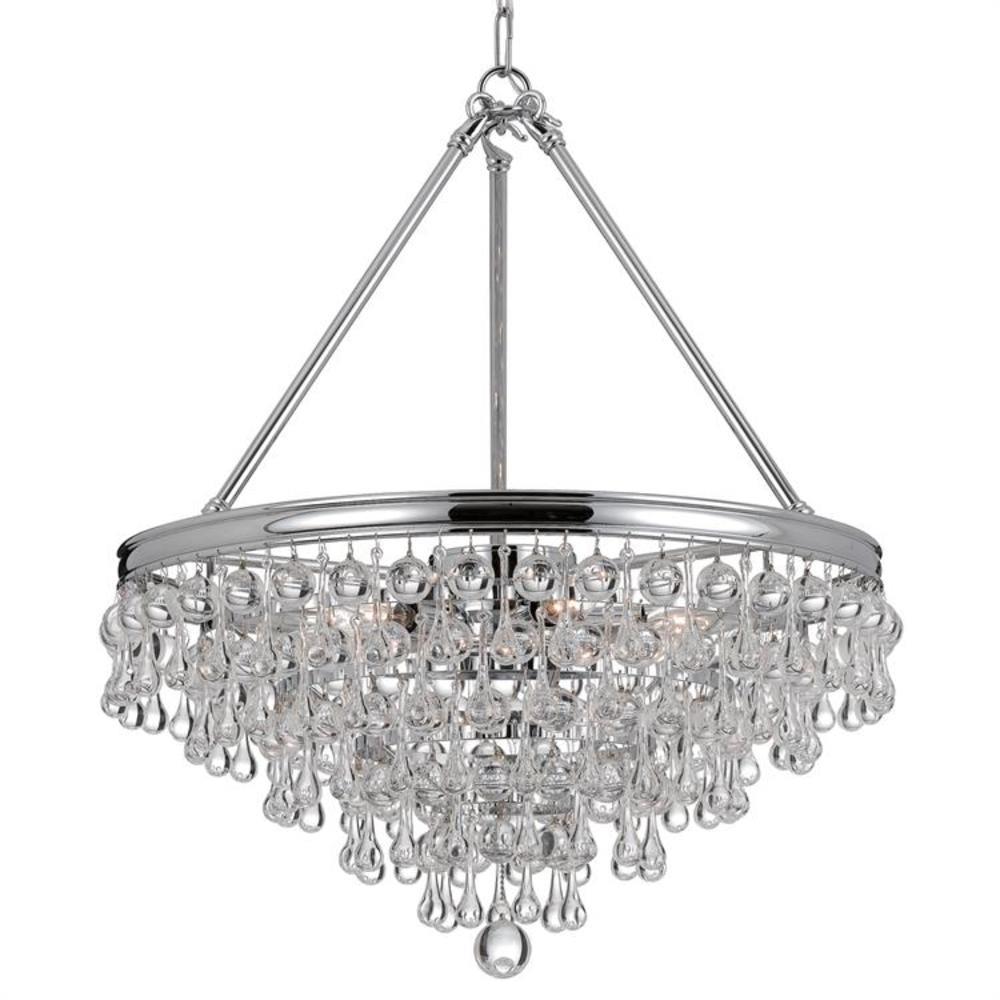 Crystorama 136-CH Calypso 6 -Light Polished Chrome Modern/contemporary Crystal For Use in Bathrooms, Foyers, Kitchens, Chandelier