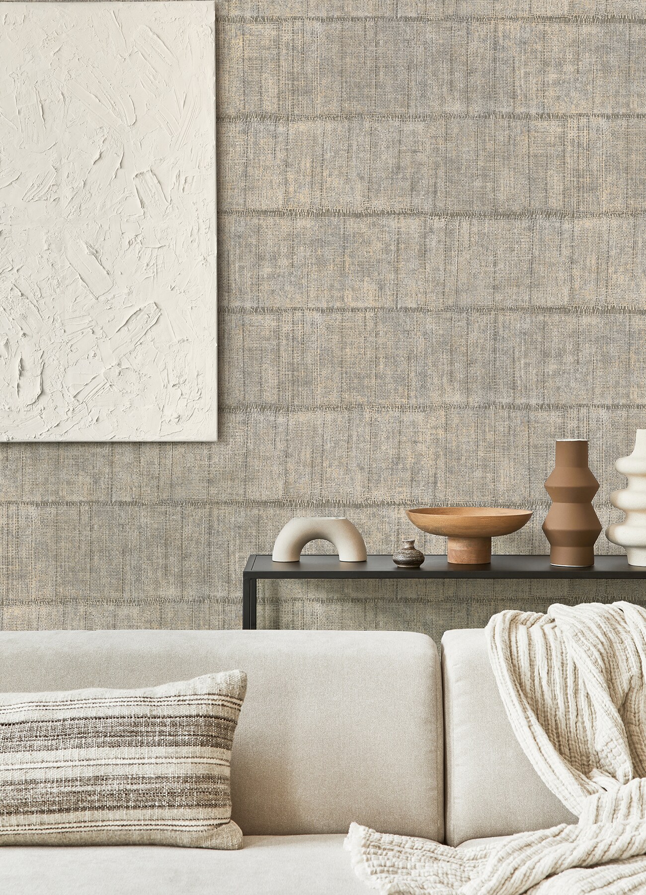 Advantage Blake Light Grey Texture Stripe Wallpaper in the Wallpaper ...