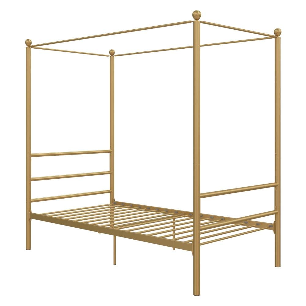 Dhp Kora Gold Twin Canopy Bed In The, Gold Twin Canopy Bed Frame