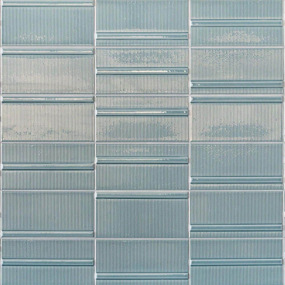 Artmore Tile EXT3RD100787 Velocity Azul 4-in x 8-in Polished Ceramic Subway Standard Wall Tile ( 10.76-sq ft Carton