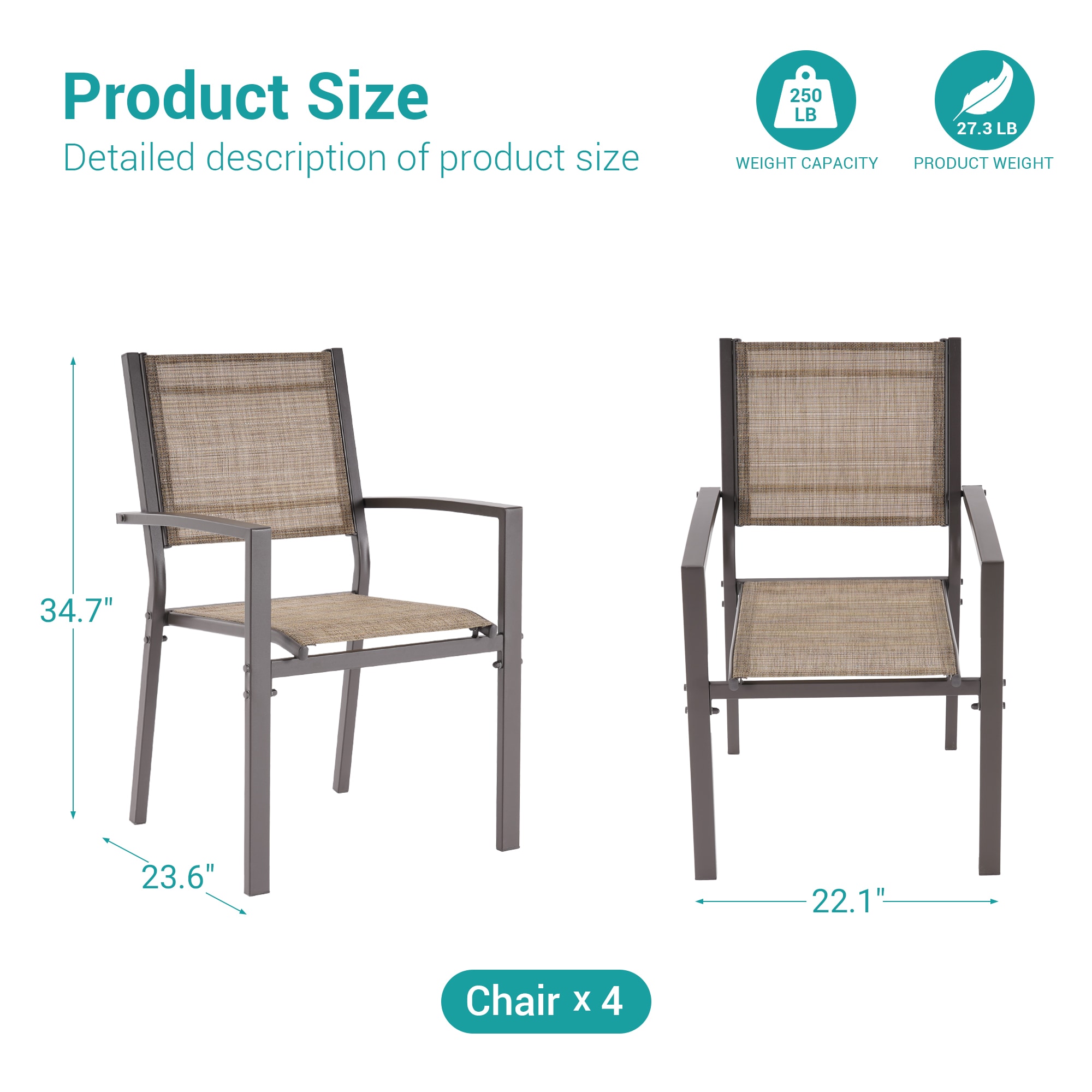 ACEGOSES LW-DS-265-TP-2 Patio-Chairs - View #3