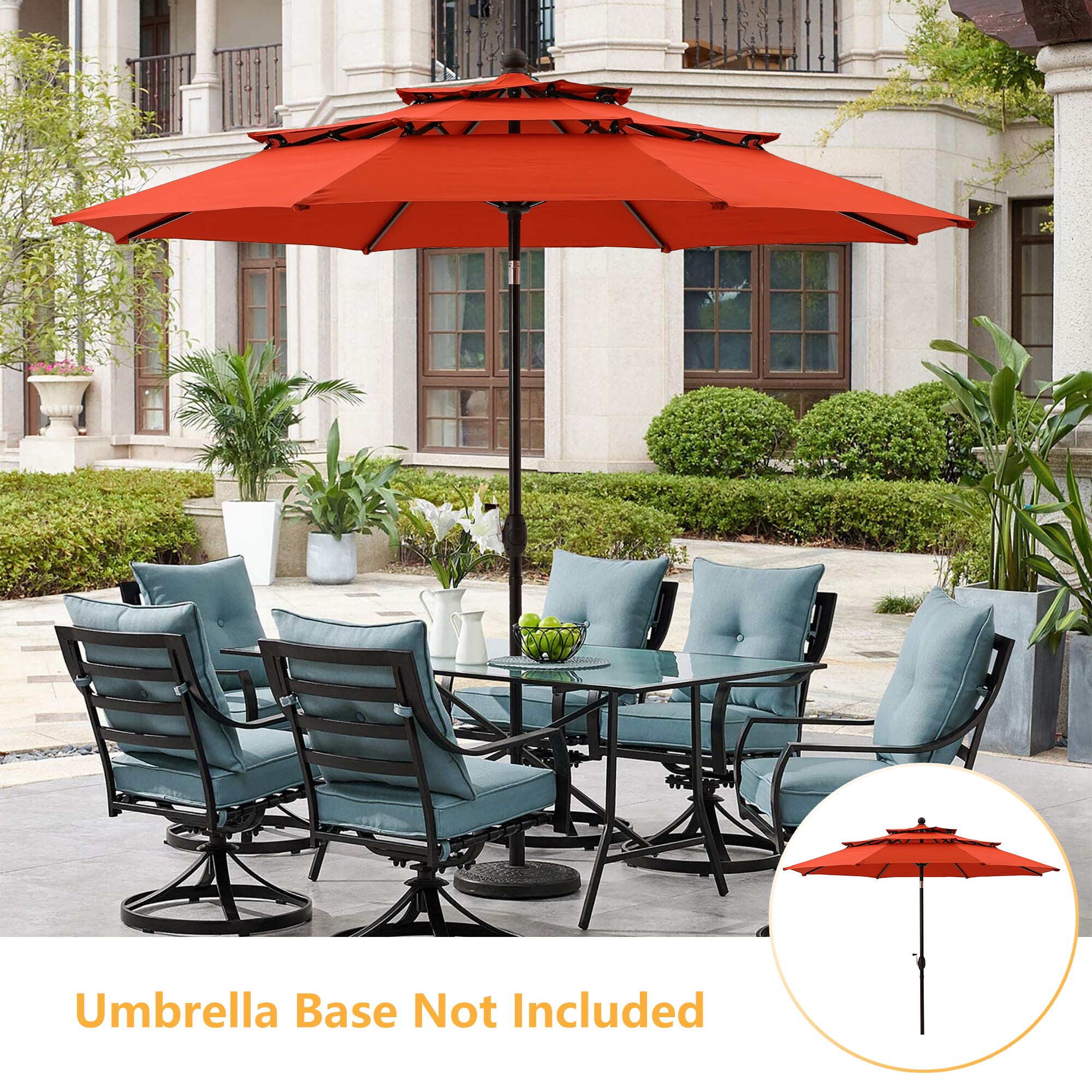 10ft Patio Umbrella 3 Tier Vented Large Beach Garden Outdoor Sun Shade Yard 