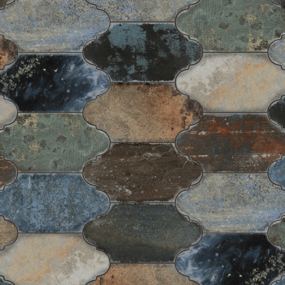 Affinity Tile S1FCD6DMP Sample- Dorne Provenzal Mix 6-in x 13-in Satin Porcelain Floor and Wall Tile