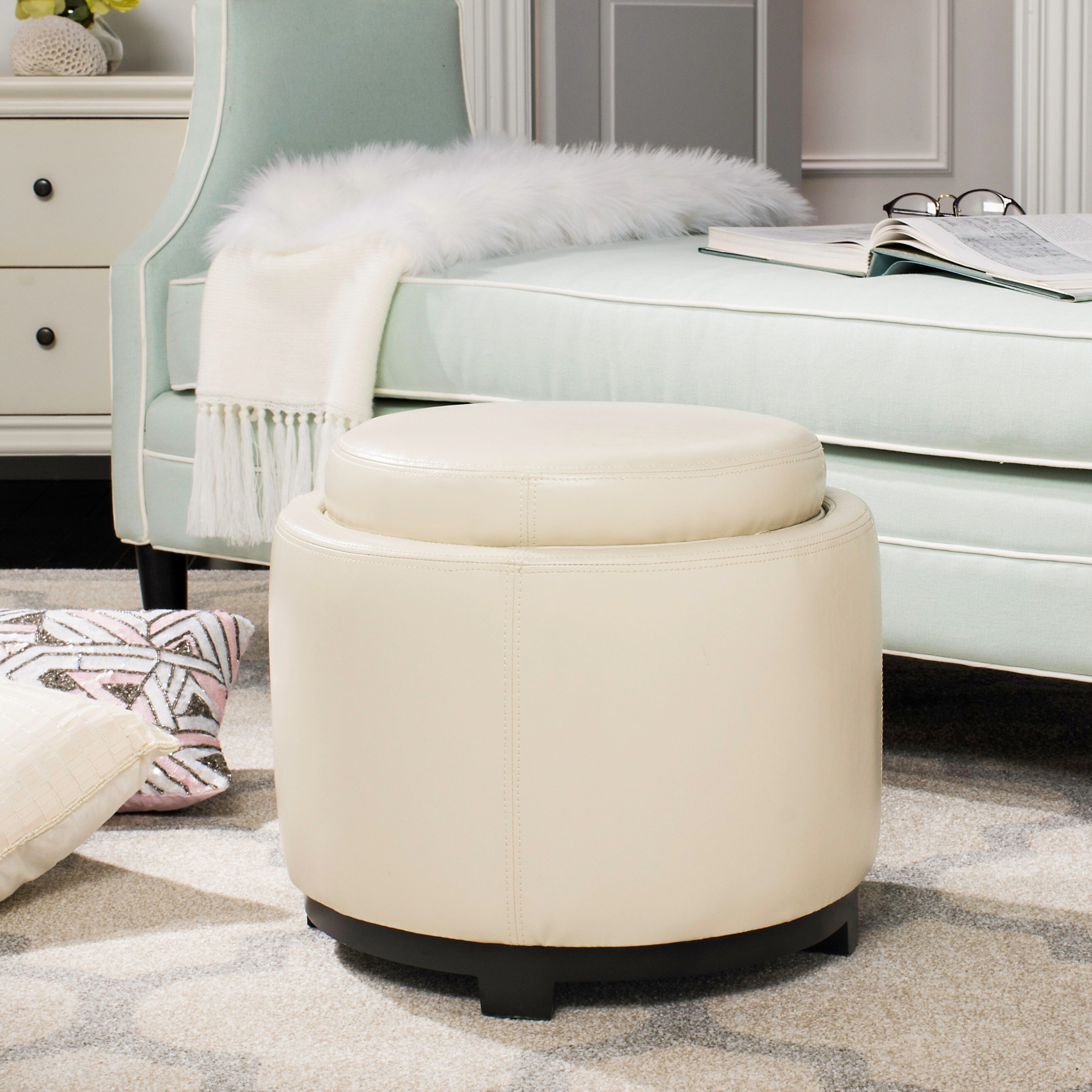 Off white 2024 storage ottoman