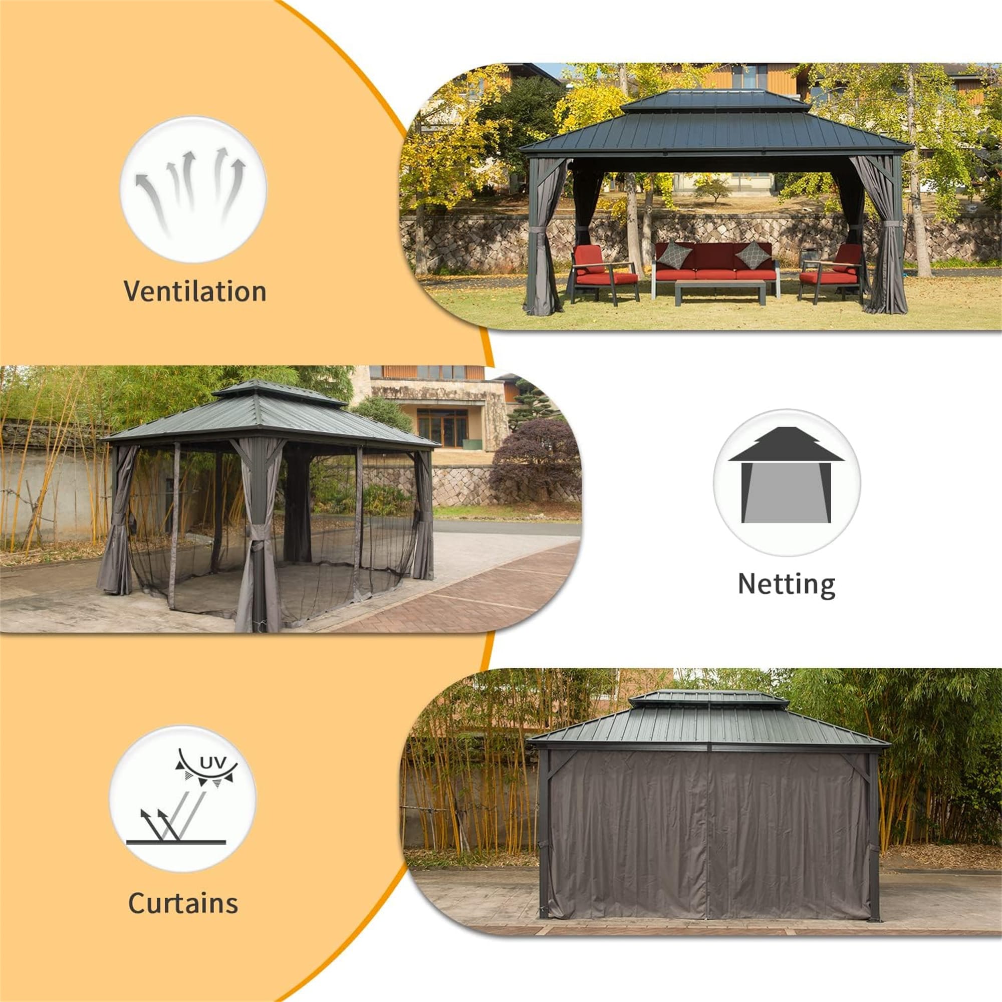 Clihome CL-CPL00051 Wood-Resin-Gazebos - View #2