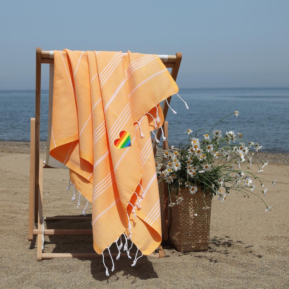 2pc Turkish Cotton Fun In Paradise Pestemal Beach Towel Navy